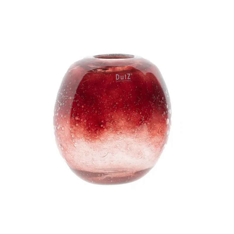 DutZ Kugelvase Vase Ovali rot mit Blasen