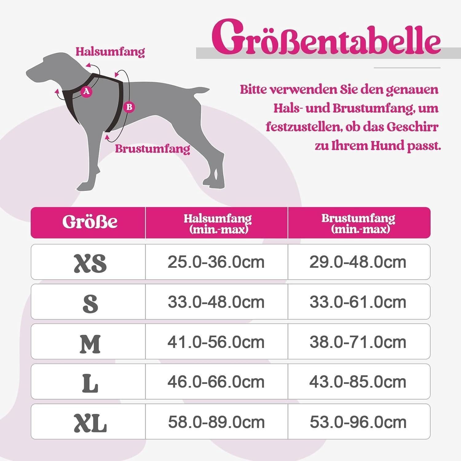 LuxusKollektion Hunde-Sicherheitsgeschirr Hundegeschirr NoPull Verstellbar Brustgeschirr Rosarot XS (1er Pack)