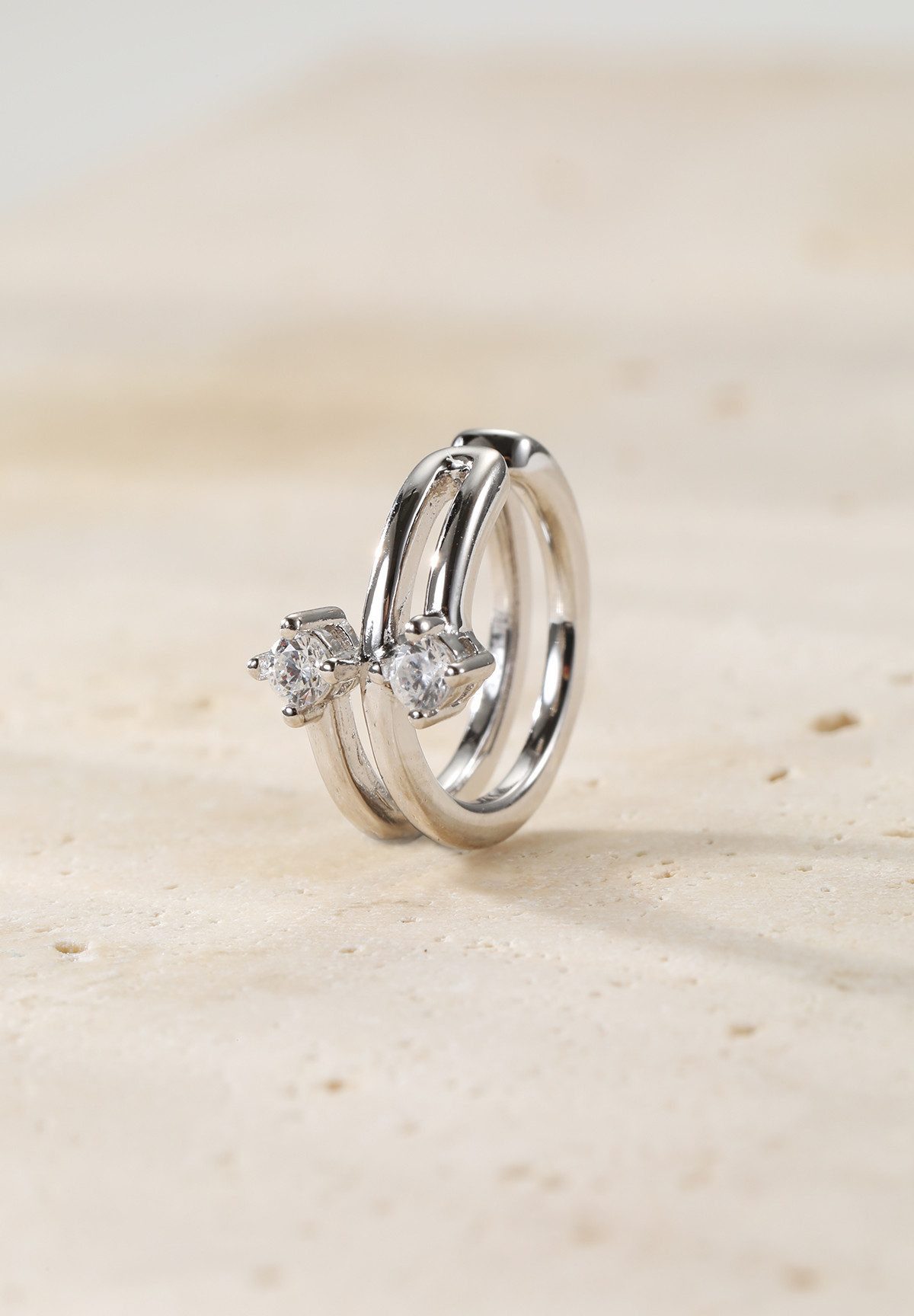 Hey Happiness Ohrklemme Mix und Match, aus 925 Silber vergoldet, Kreuz, Edelsteine oder Wellen Ohrring ohne Loch, Damen Ear Cuff