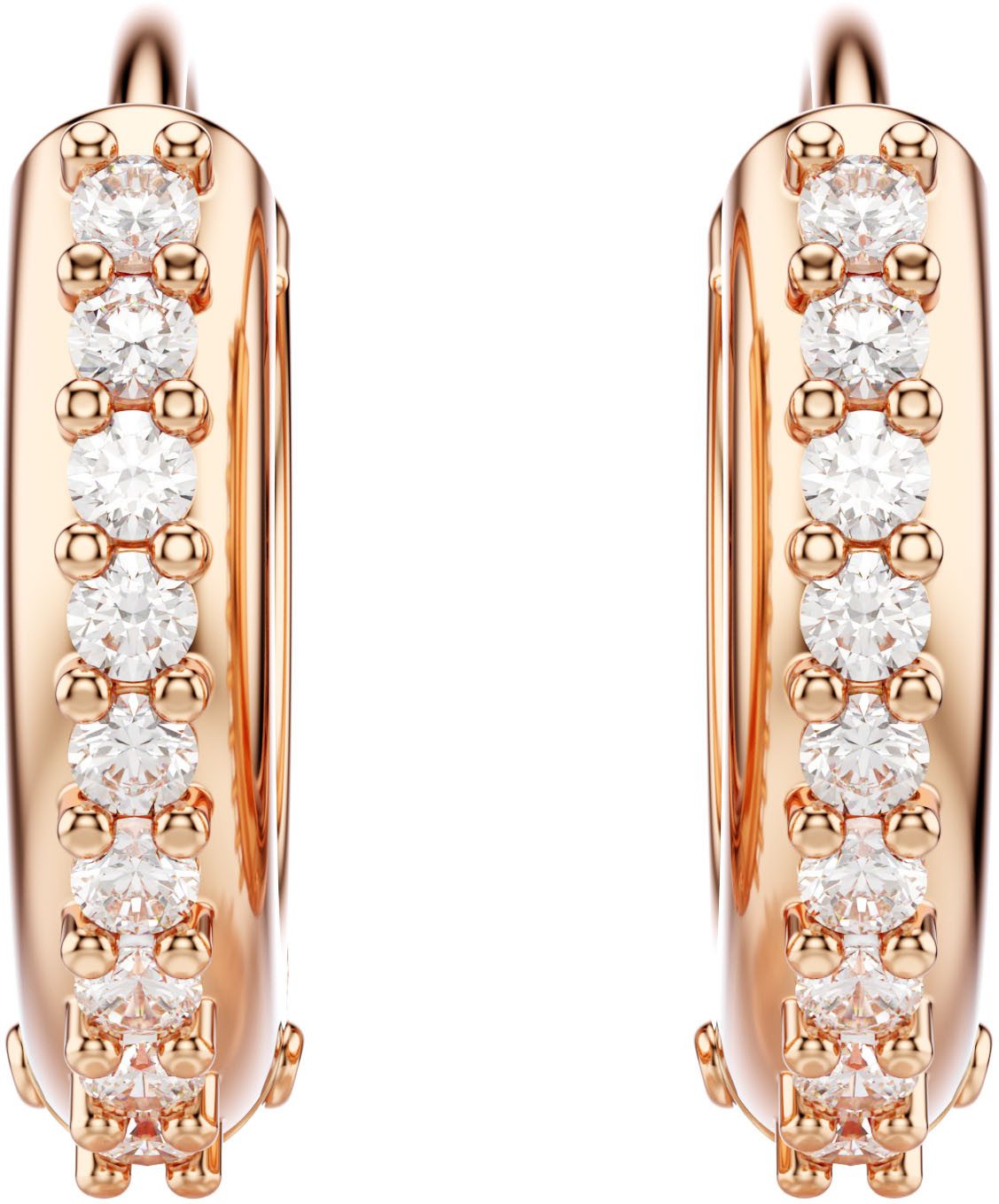 Swarovski Paar Creolen Schmuck Geschenk Matrix Ohrringe, mit Swarovski® Zirkonia (synth) – Bild 5 von 5