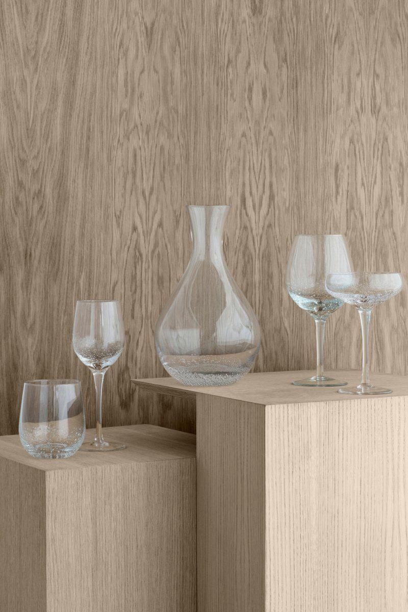 Broste Copenhagen Glas Bubble Glas clear 10,2cm, Mundgeblasenes Glas mit Blasen, Bubble Glas