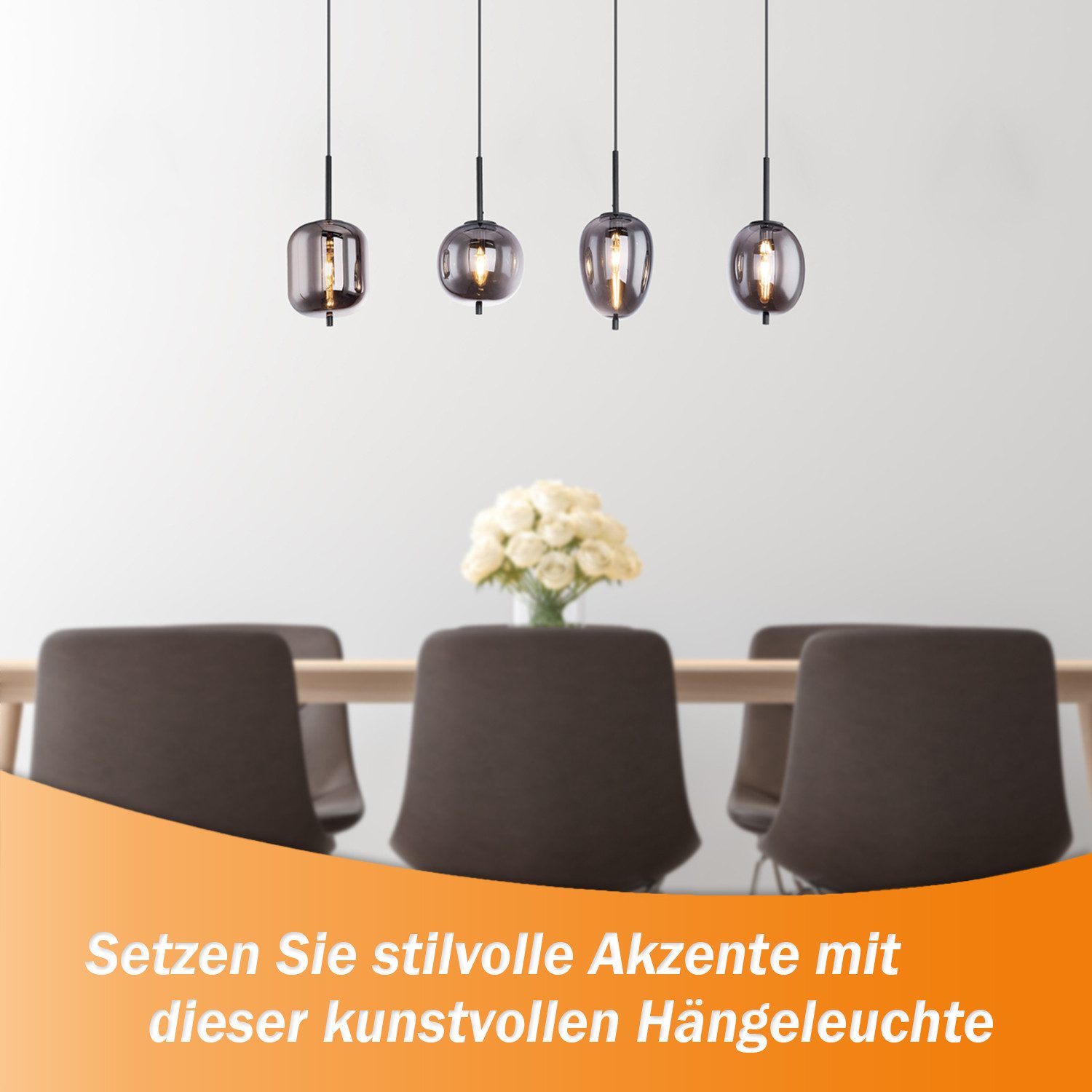 bmf-versand Hängeleuchte Hängelampe Esszimmer Rauchglas Hängeleuchte günstig online kaufen