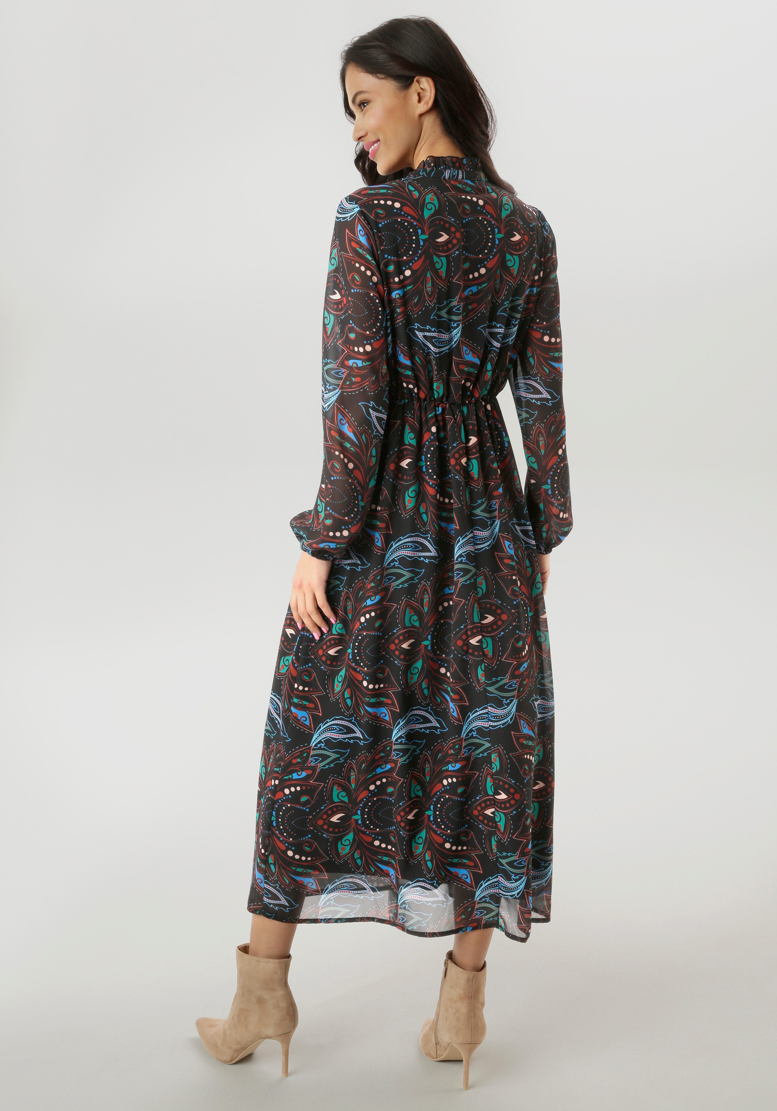 Aniston SELECTED Maxikleid mit aufwendiger und dekorativer Biesenverarbeitu günstig online kaufen