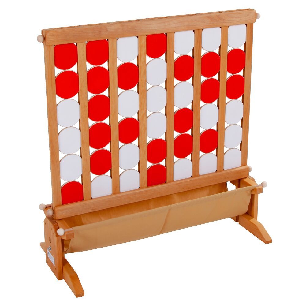 Holz Bi-Ba-Butze Spielesammlung Gesellschaftsspiel Vier in Linie, Stabile Konstruktion aus Buchenholz