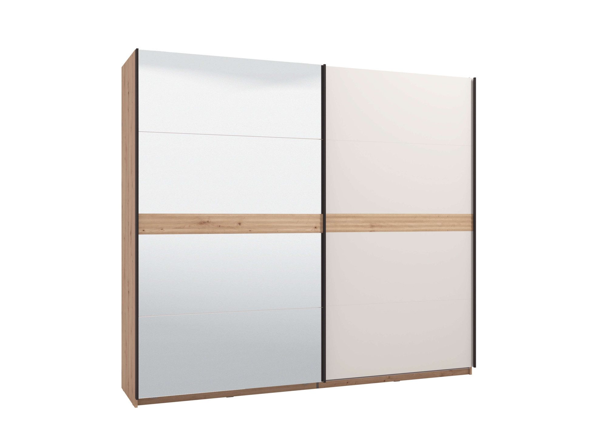 INOSIGN Schwebetürenschrank Modena, Breite 245 cm, FSC-zertifiziert, Trendfarbe cashmere Schlafzimmerschrank mit Spiegel, mit verschiedenen Innenausstattungen
