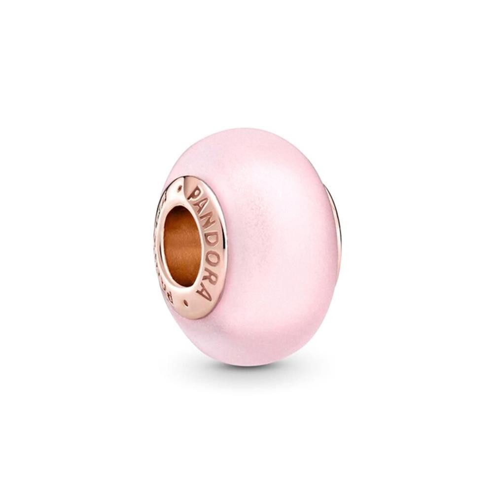 Pandora Charm-Einhänger PANDORA ROSE Mattes rosafarbener Murano-Glas Charm