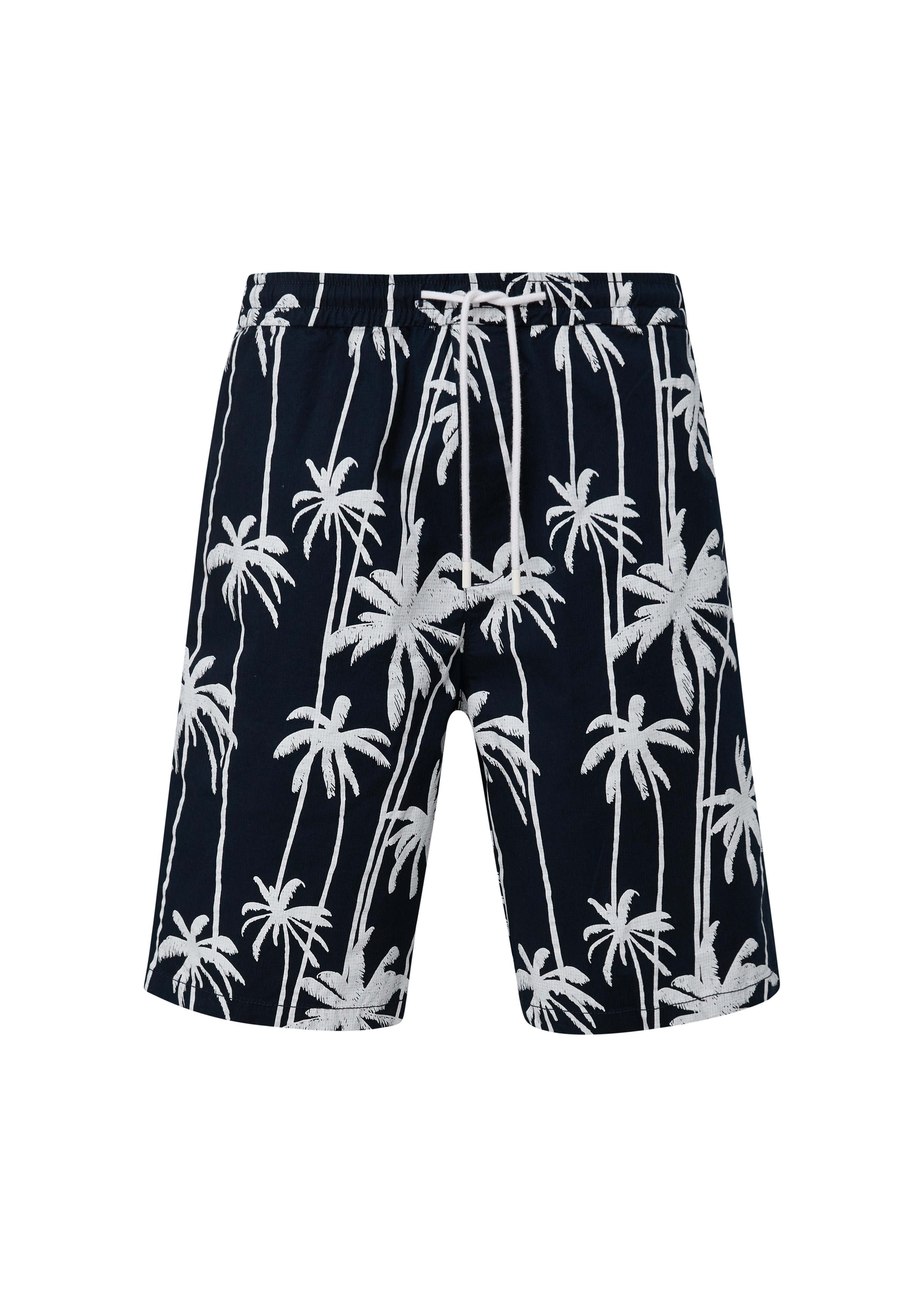 mit s.Oliver All-over-Print Jogger Durchzugkordel Relaxed: Bermudas navy