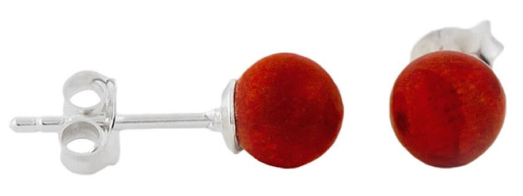 unbespielt Paar Ohrstecker Ohrringe Coral-Perle ca. 6 mm 925 Silber inklusi günstig online kaufen