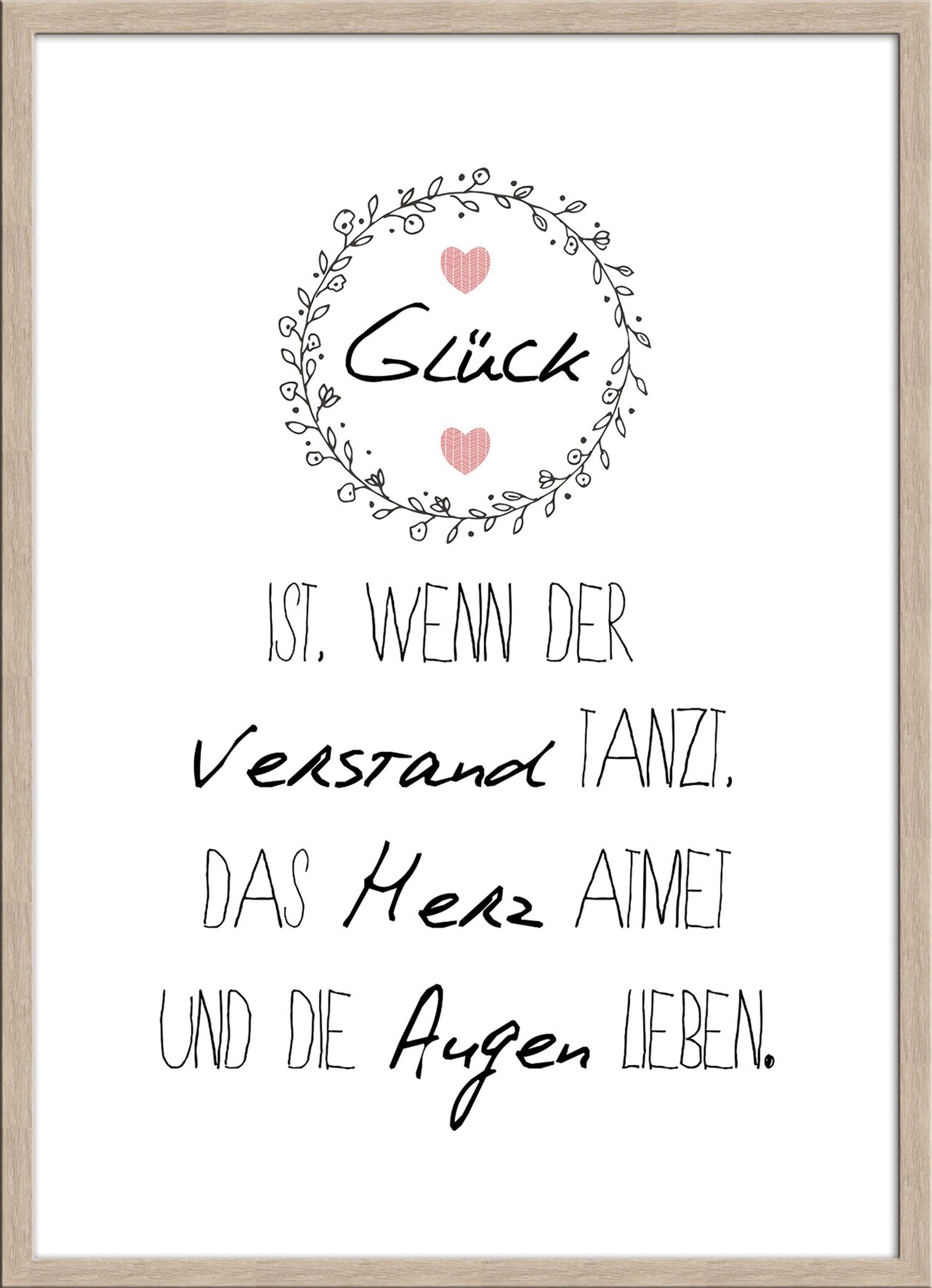 artissimo Bild mit Rahmen SpruchBild gerahmt 51x71cm / Poster inkl