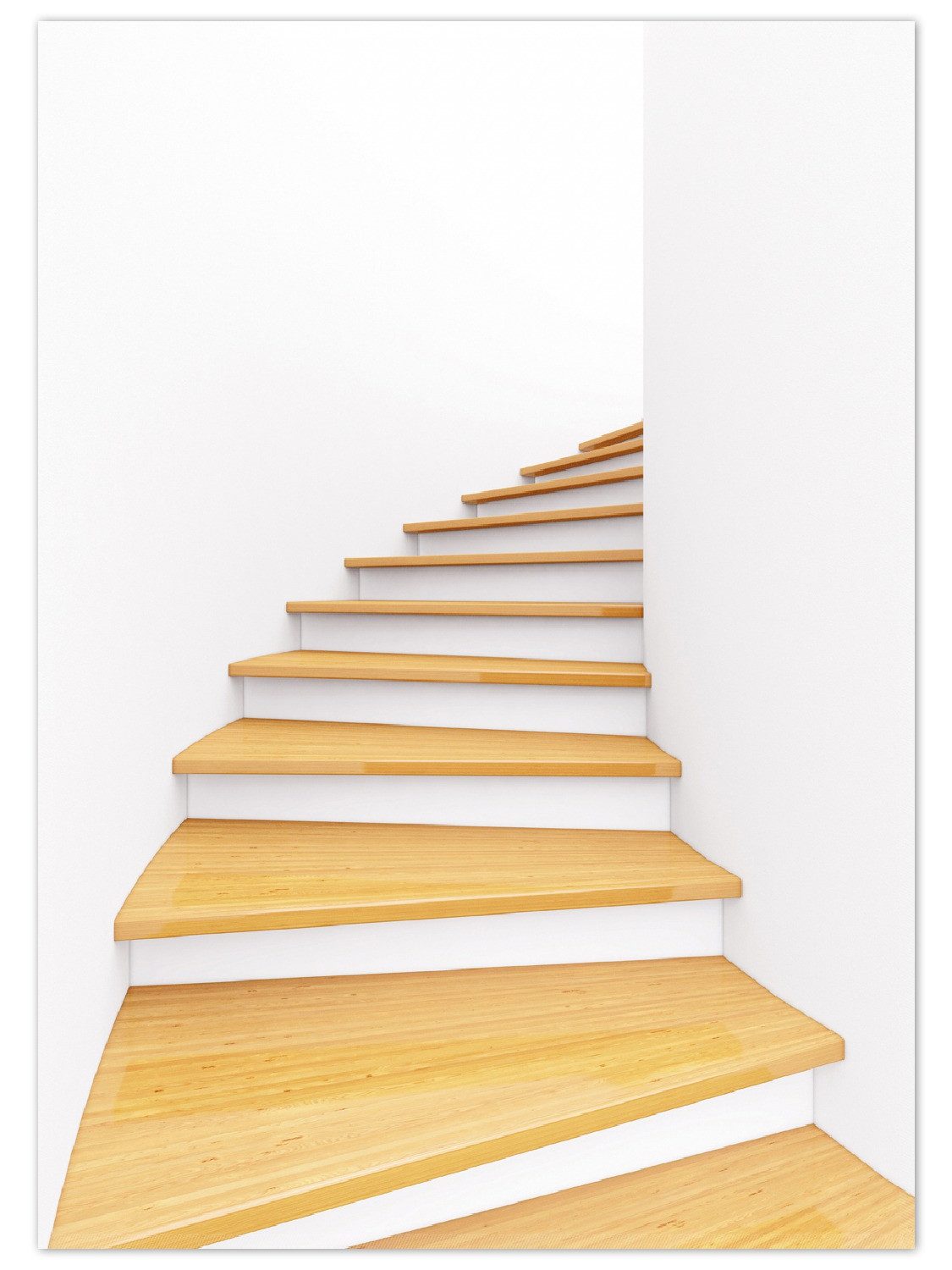 Wallario Teppich Wendeltreppe aus hellem Holz, rechteckig, rutschfest