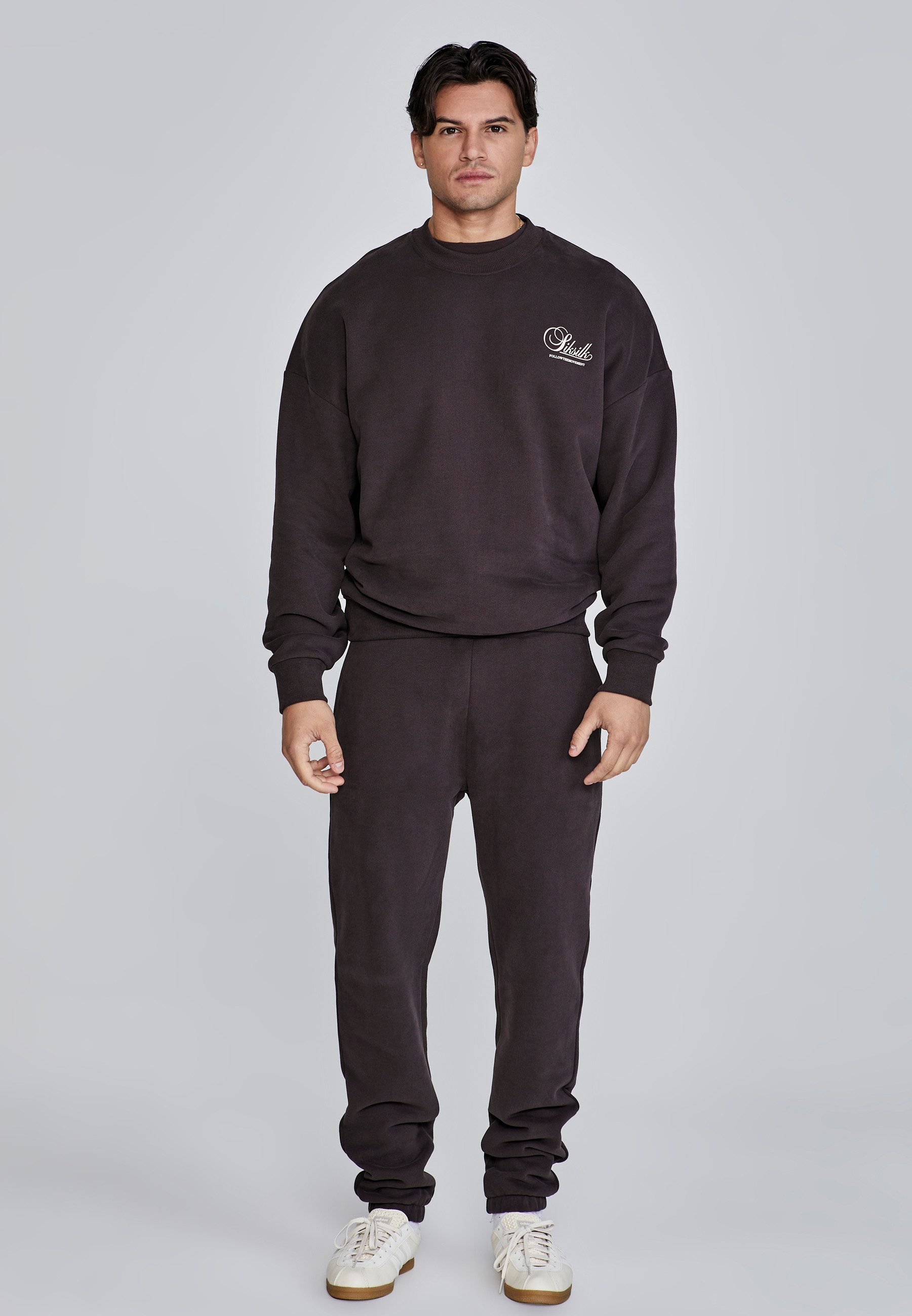 Sweatshirt SikSilk Herren Brauner Grafik Pullover