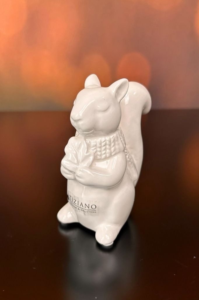 TIZIANO - DESIGN & EMOTIONS Dekofigur Eichhörnchen Robert mit Schal creme-weiß