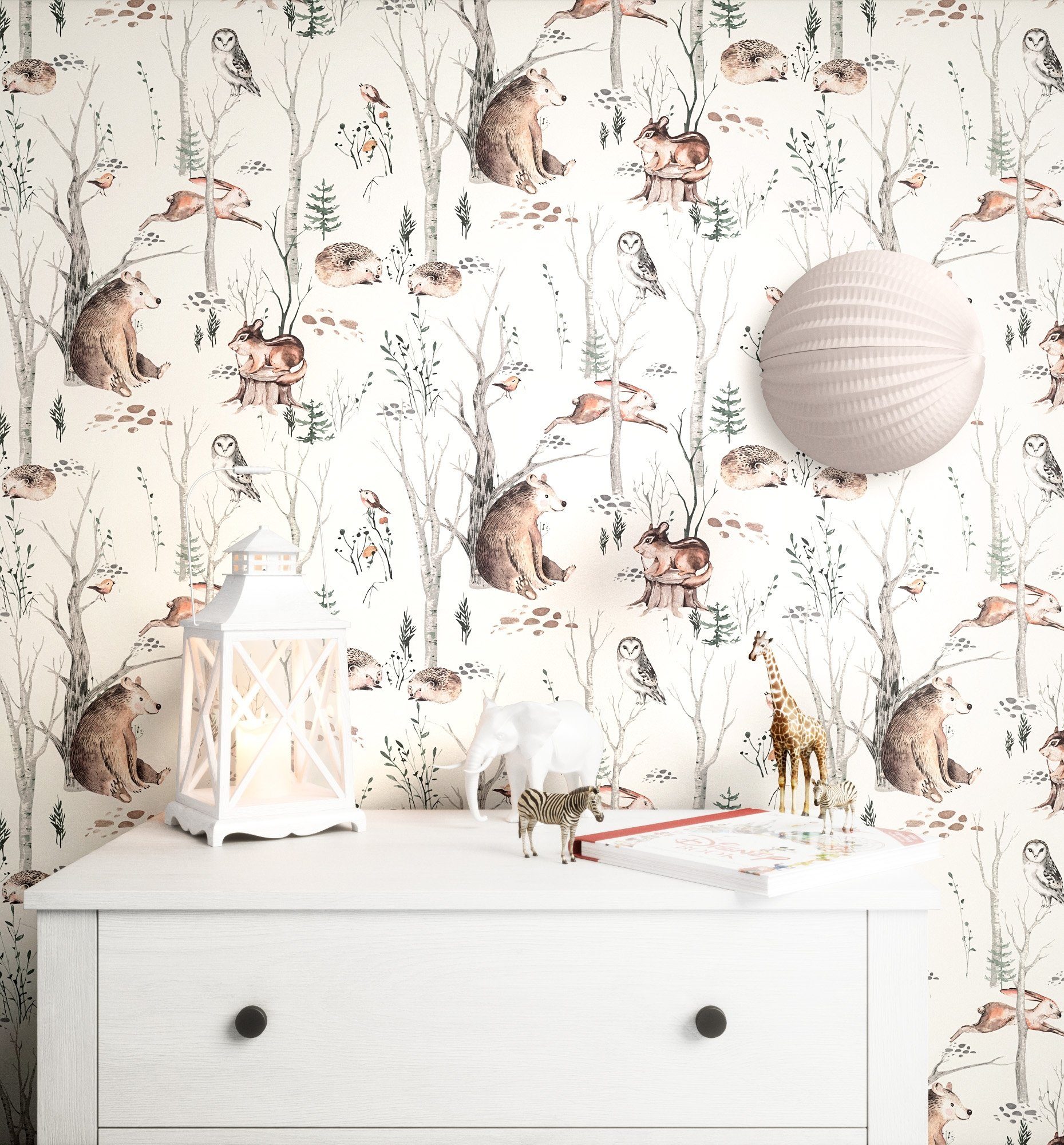 Newroom Vliestapete Kenan Tapete Kindertapete Waldtiere,Bäume, Braun Tapete günstig online kaufen