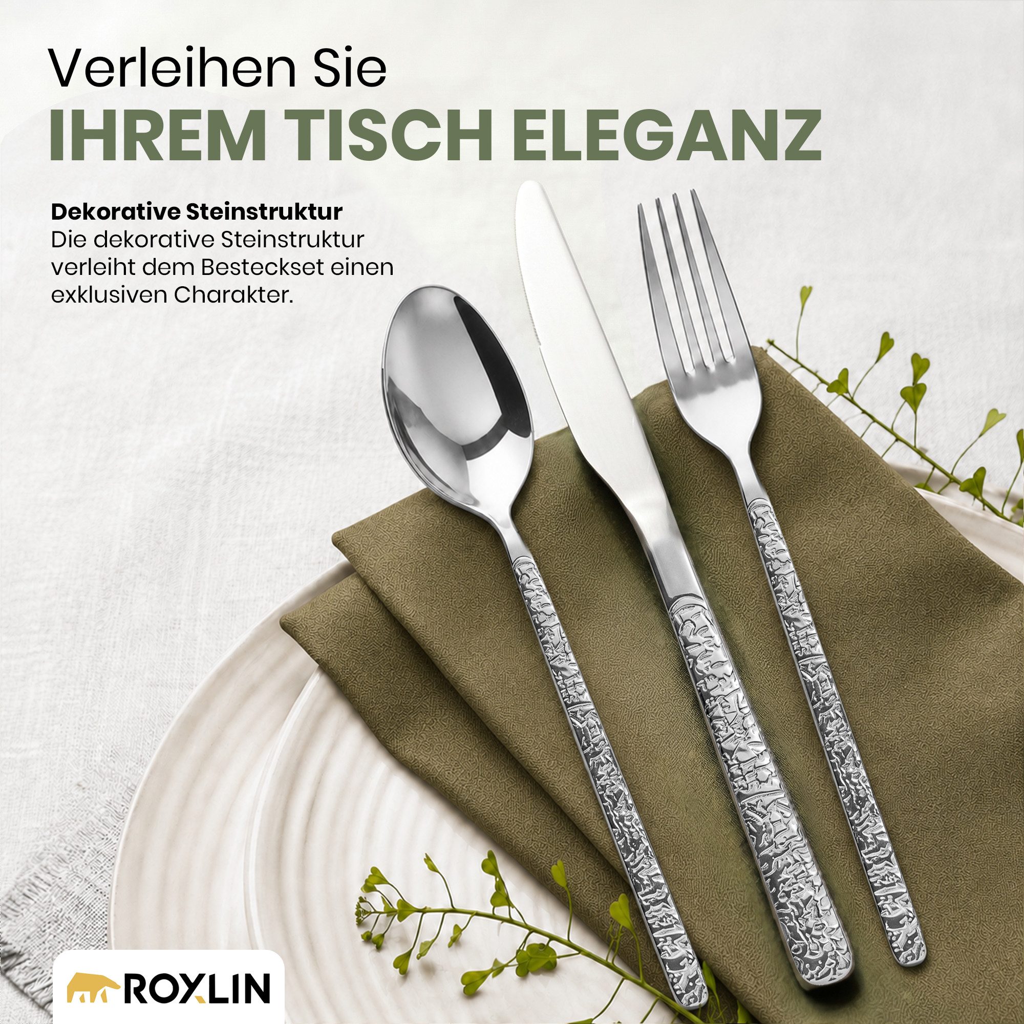 Roxlin Besteck-Set 30-teiliges Edelstahl-Besteckset modern & elegant 4 Farbe, 6 Personen, Edelstahl – Bild 3 von 5