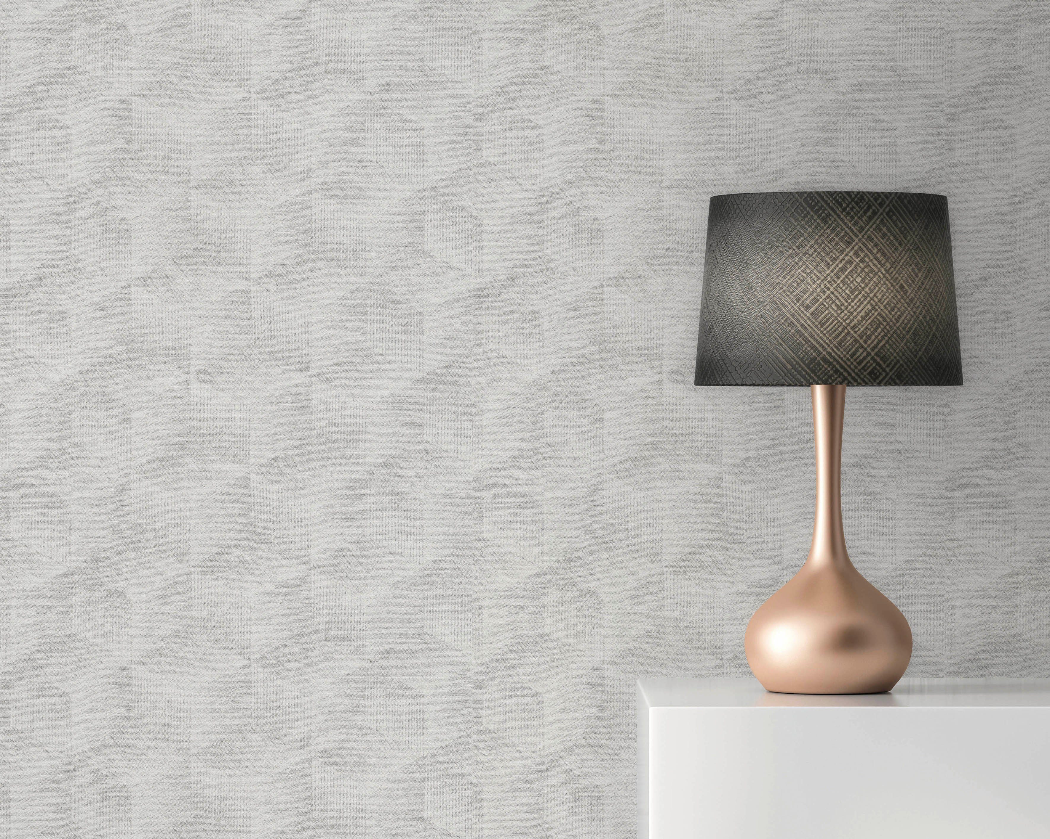 A.S. Création Vliestapete Natural Living 3D Tapete, leicht strukturiert, matt, gemustert, neutral, (1 St), 3D Tapete Vlies Vlies Wand Tapeten Wohnzimmer Schlafzimmer Küche Optik