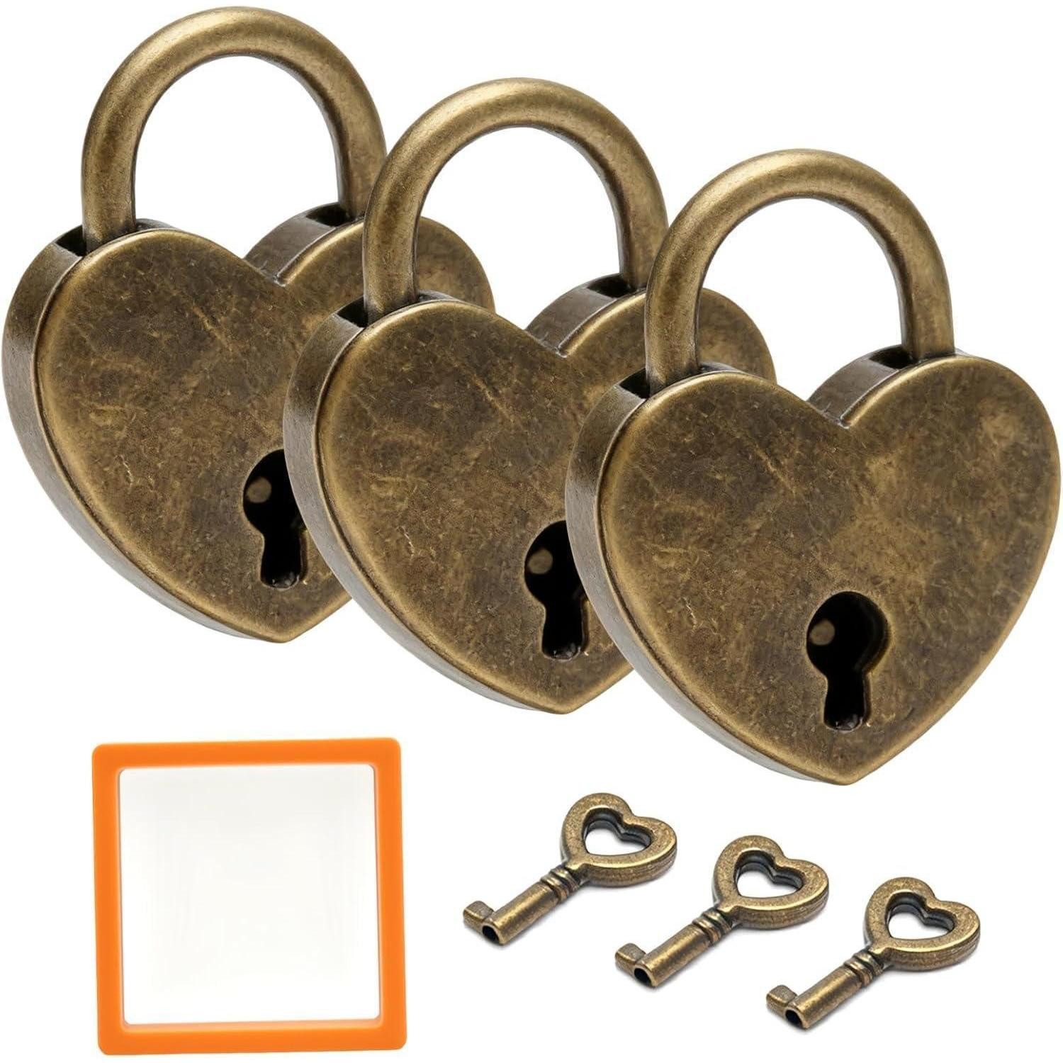 LuxusKollektion Vorhängeschloss Vorhängeschloss Herzform Vintage Liebesschloss 2er Set
