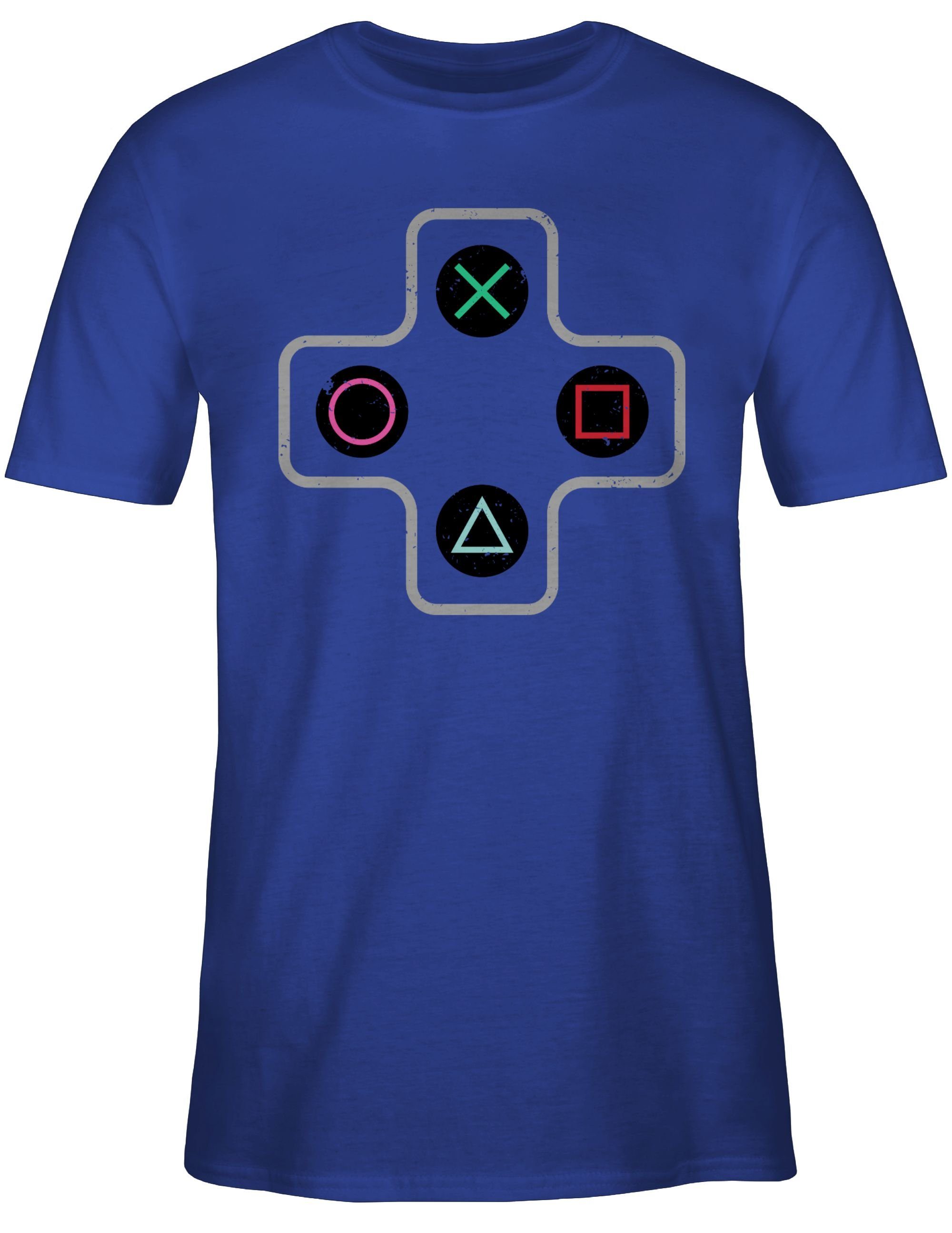 T-Shirt Nerd 2 Gamer Royalblau Shirtracer Controller Geschenke