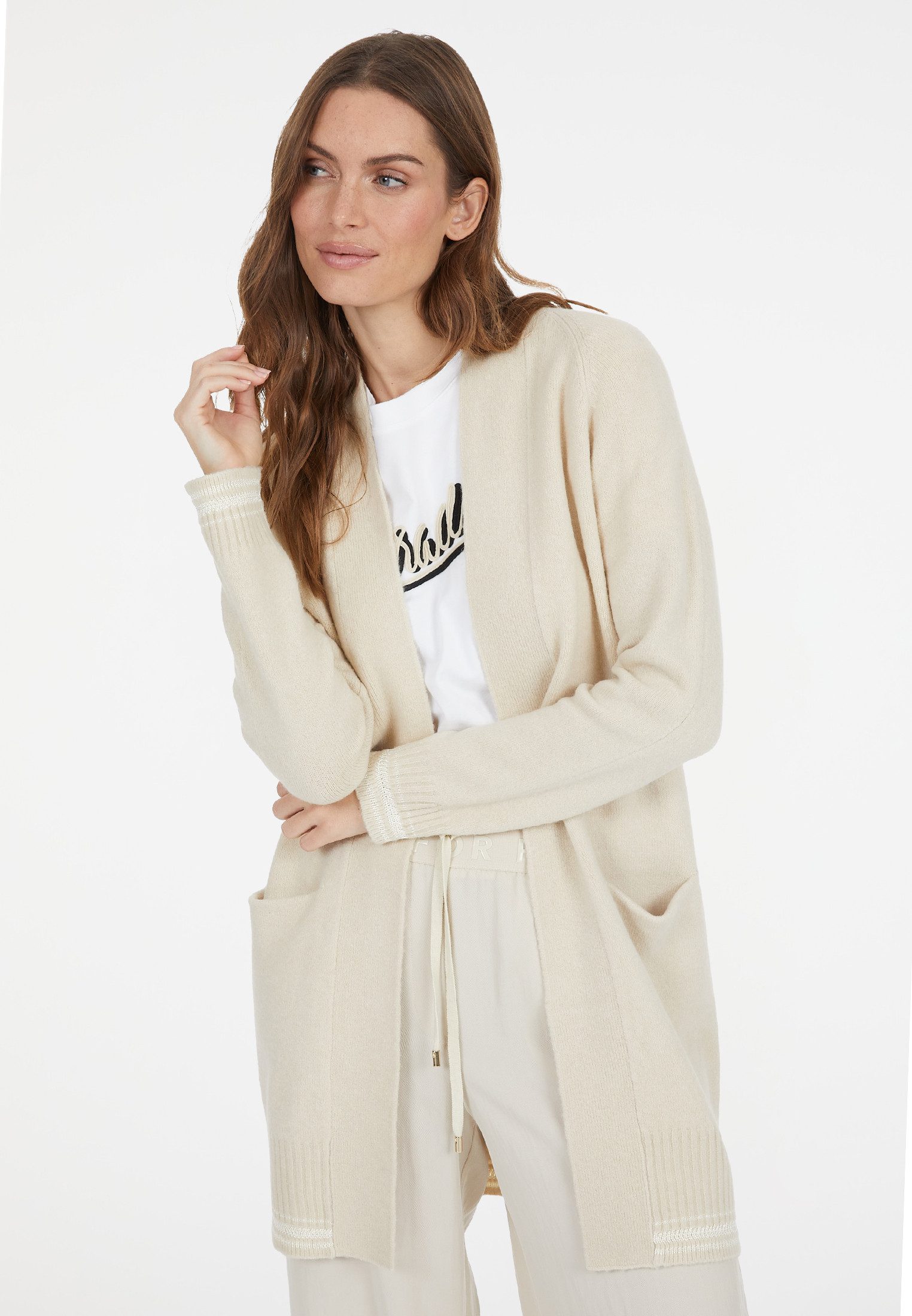 MARC AUREL Strickjacke mit Glanz-Details