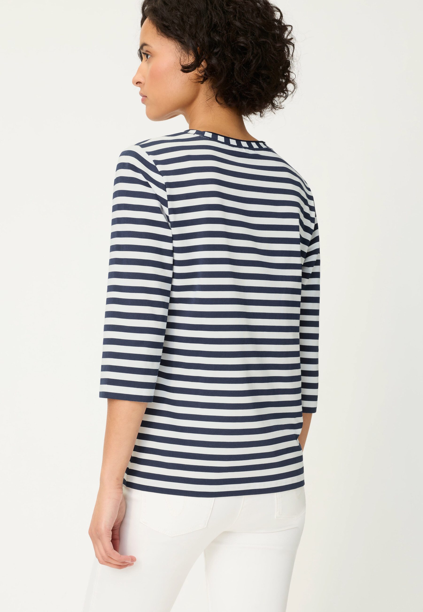 Olsen T-Shirt Shirt mit dekorativem Streifen-Print günstig online kaufen