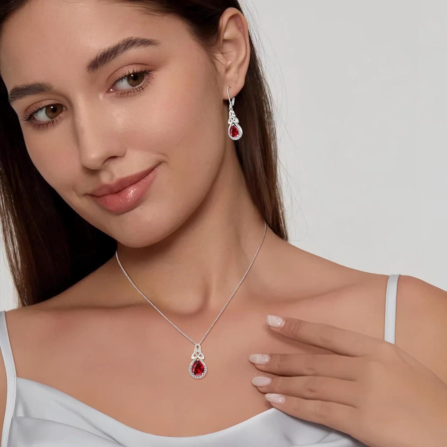 LuxusKollektion Paar Ohrhänger Keltischer Knoten Ohrringe Damen 925 Silber Tropfen Unendlichkeit