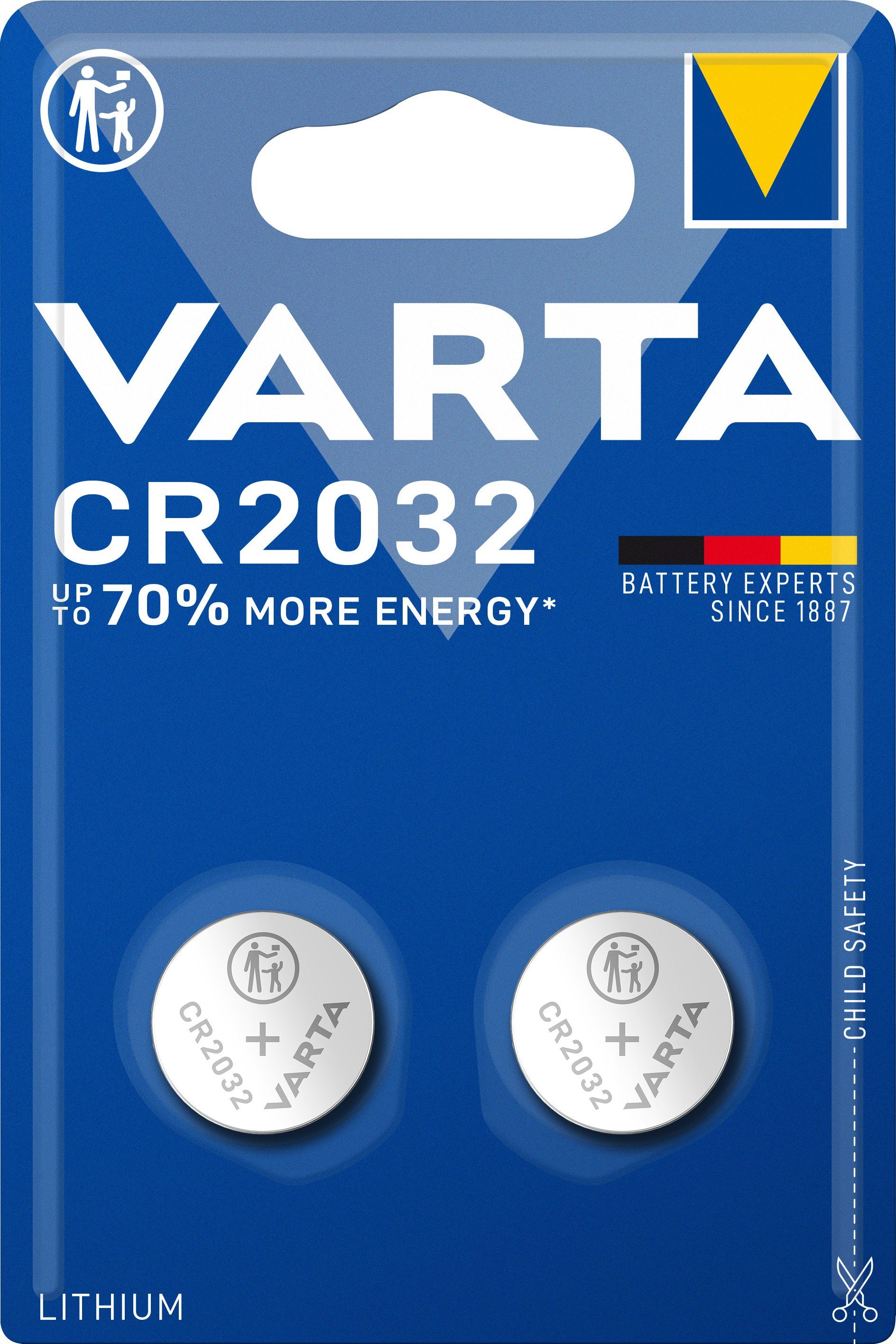 VARTA Varta CR2032 3V Lithium Knopfzelle 20er Pack (10x2er Blister) Knopfzelle