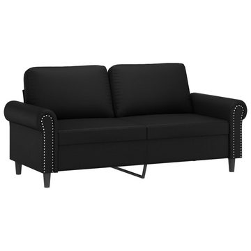 vidaXL Sofa 2-Sitzer-Sofa mit Zierkissen Schwarz 140 cm Kunstleder