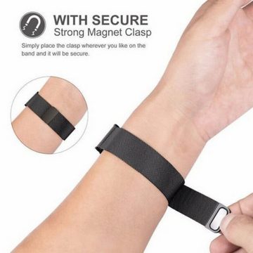 SmartUP Smartwatch-Armband Für Fitbit Versa 3 Magnetisches Edelstahl Armband Milanese, Atmungaktiv, zeitloses Design, stufenlos verstellbar