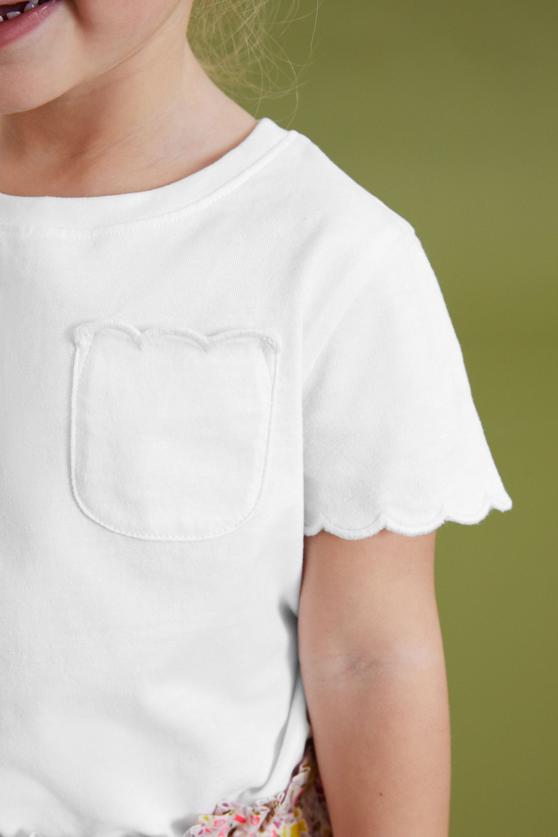 Next T-Shirt (1-tlg) White mit T-Shirt Bogenkante