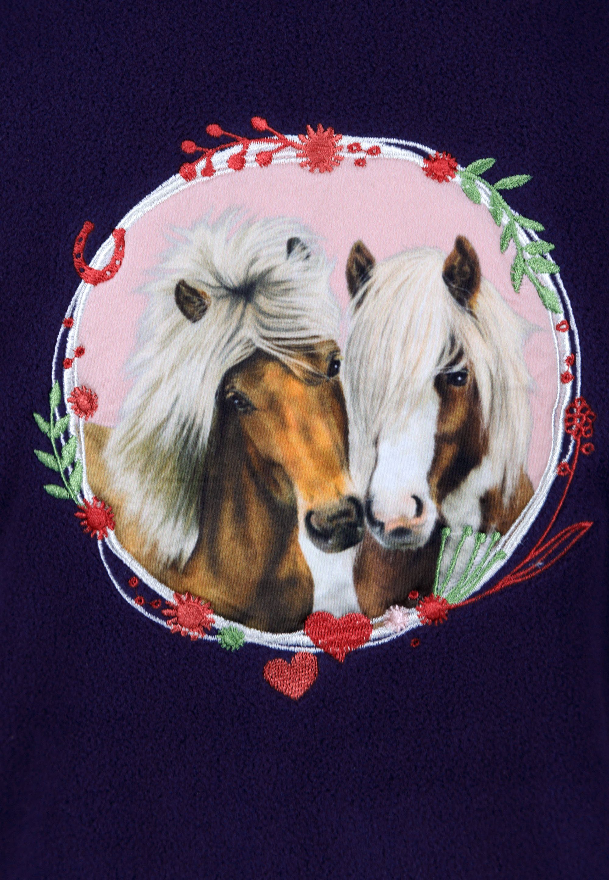 (1-St) Girls Horse Jacket Fleecejacke PEPPER SALT AND EMB Print