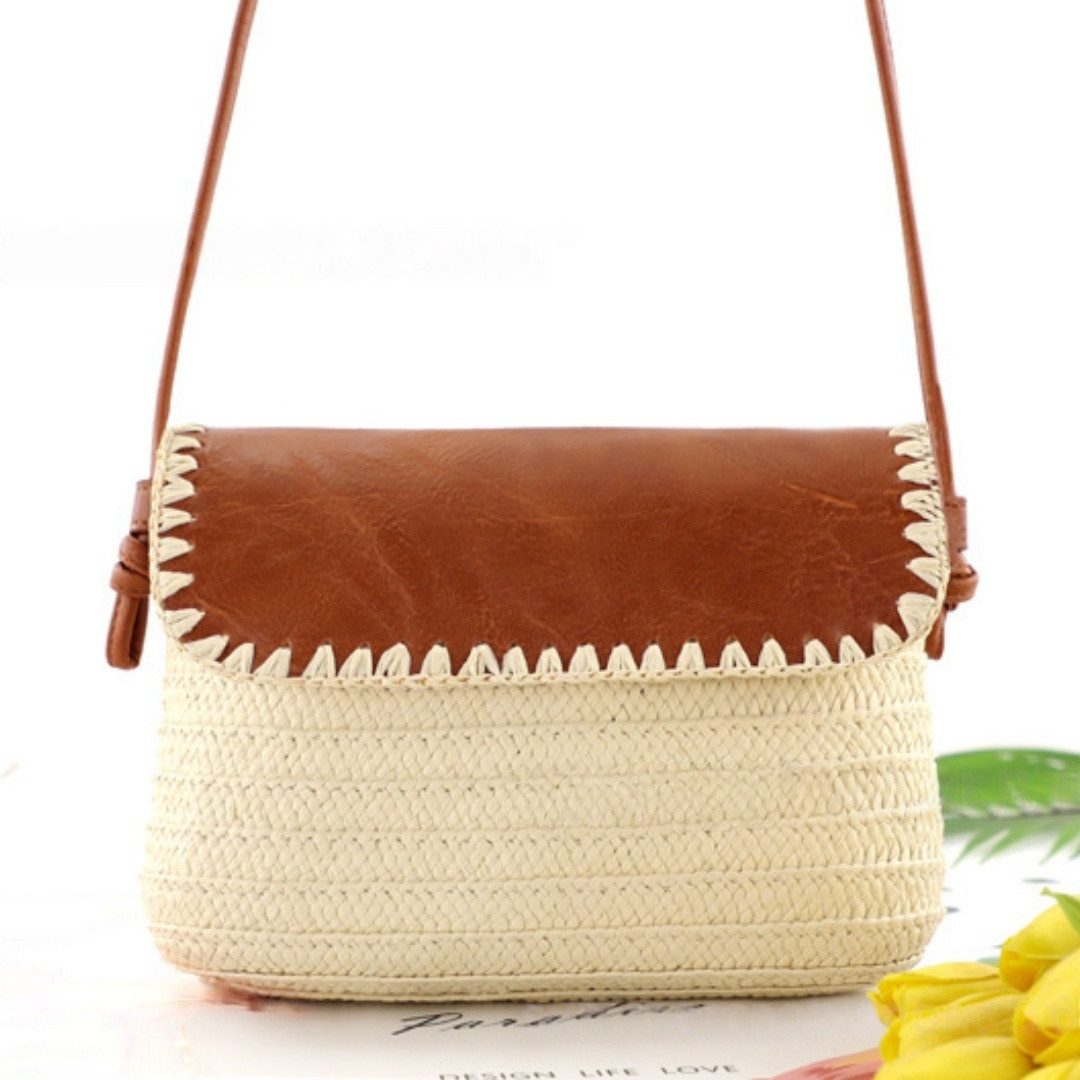 Umhängetasche Boho Strohtasche Damen Stroh Umhängetasche Vintage Strandtasche