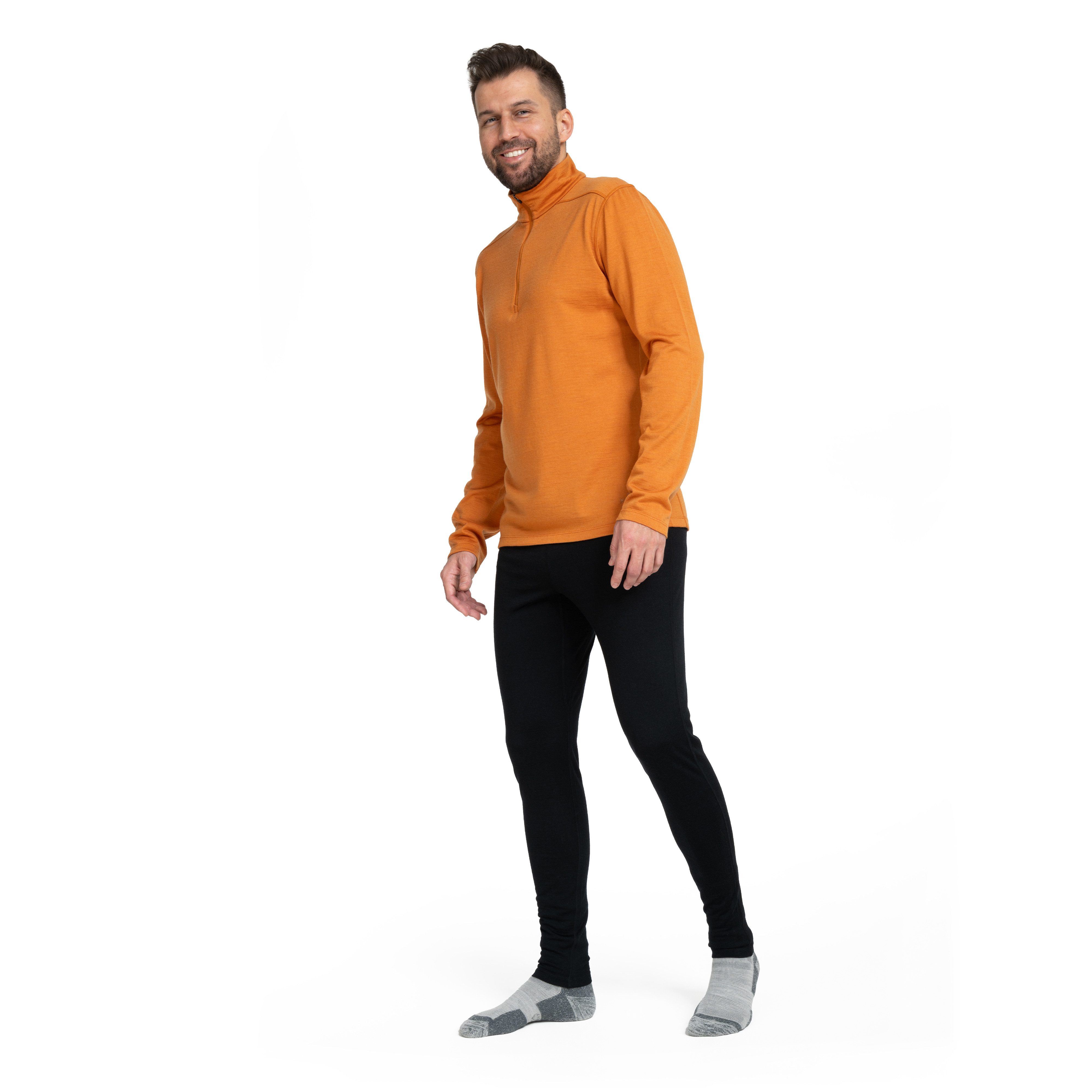 Alpenwert Funktionsshirt Herren Zip-Pullover aus 100% Merinowolle – atmungsaktiv (1 Pack) Antibakteriell, Anti-Schweiß-Geruch, Outdoor & Funktionsshirt