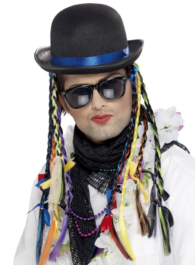Smiffys Kostüm-Perücke Karma Chameleon 80er Popstar Kopfbedeckung, Man könnte auch diesen Boy George nennen...