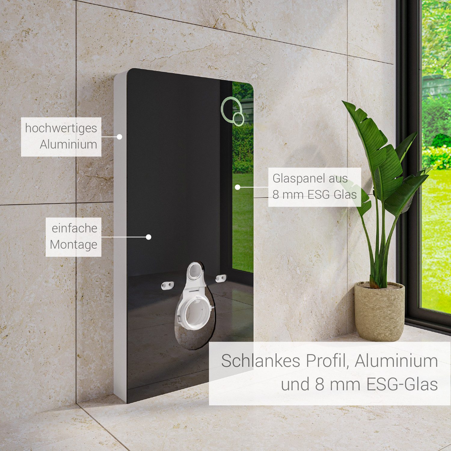 Bernstein Vorwandelement WC 805, Sanitärmodul / Aufputz Spülkasten für Wand WC Toilette / Schwarz