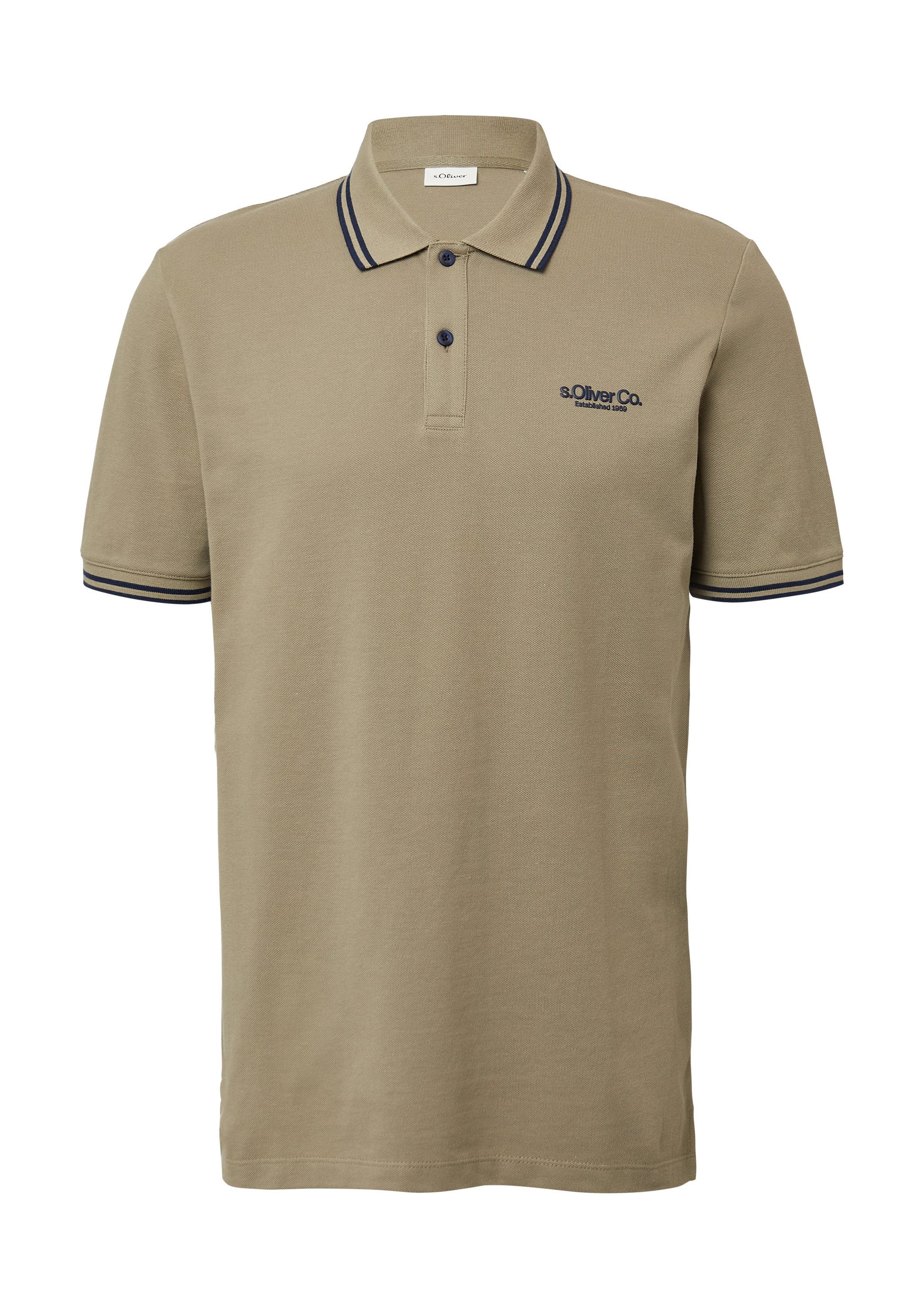 s.Oliver Kurzarmshirt Polo-Shirt Piqué-Poloshirt mit Kontrastdetails und Lo günstig online kaufen