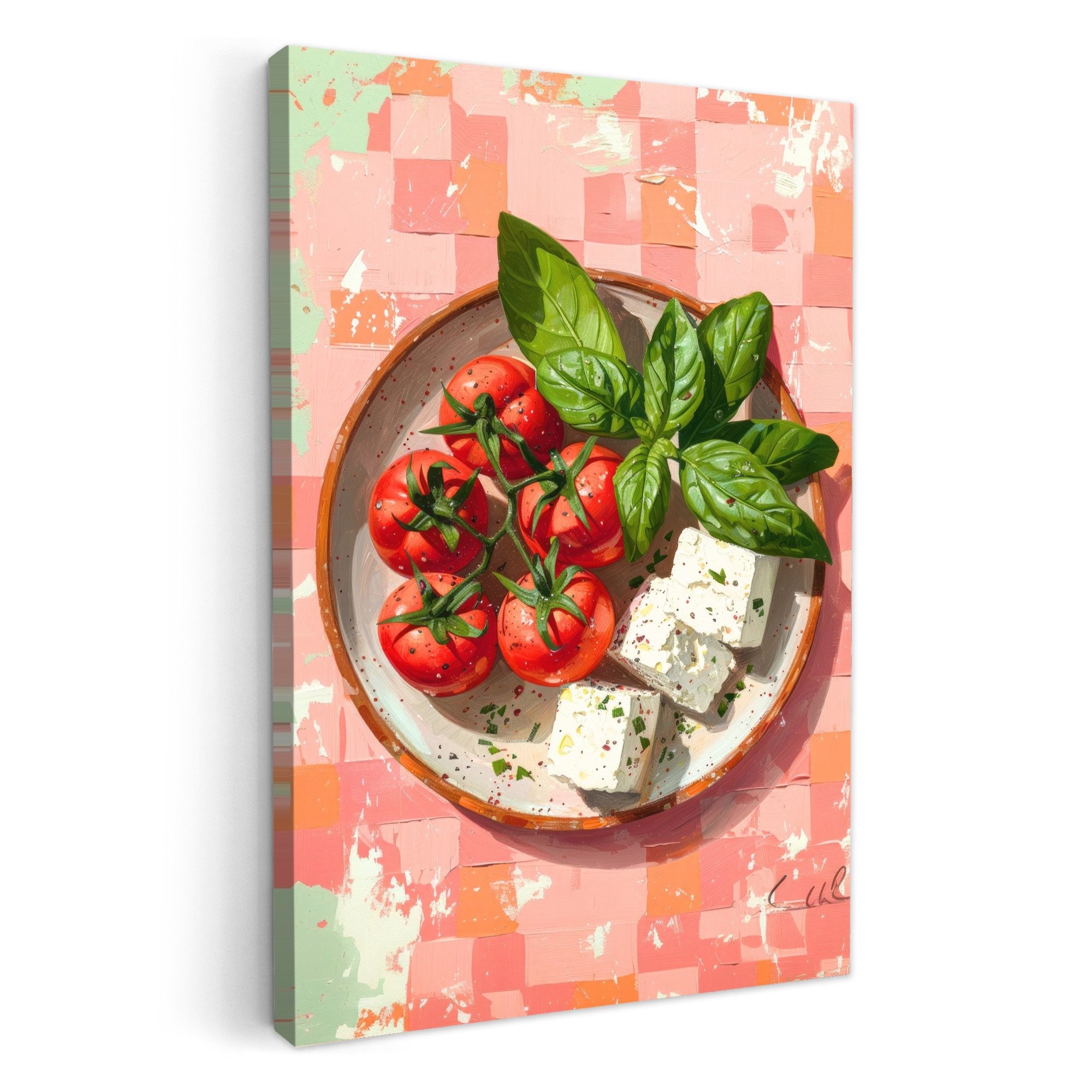 OneMillionCanvasses® Leinwandbild Salat - Tomaten - Sommer - Lebensmittel, günstig online kaufen