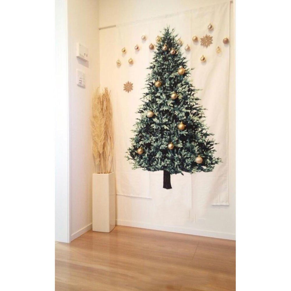 Wandteppich Wandbehang mit grünem Weihnachtsbaum, Hintergrundstoff,  Weihnachtsdekoration( Lichterketten nicht enthalten) , Housruse