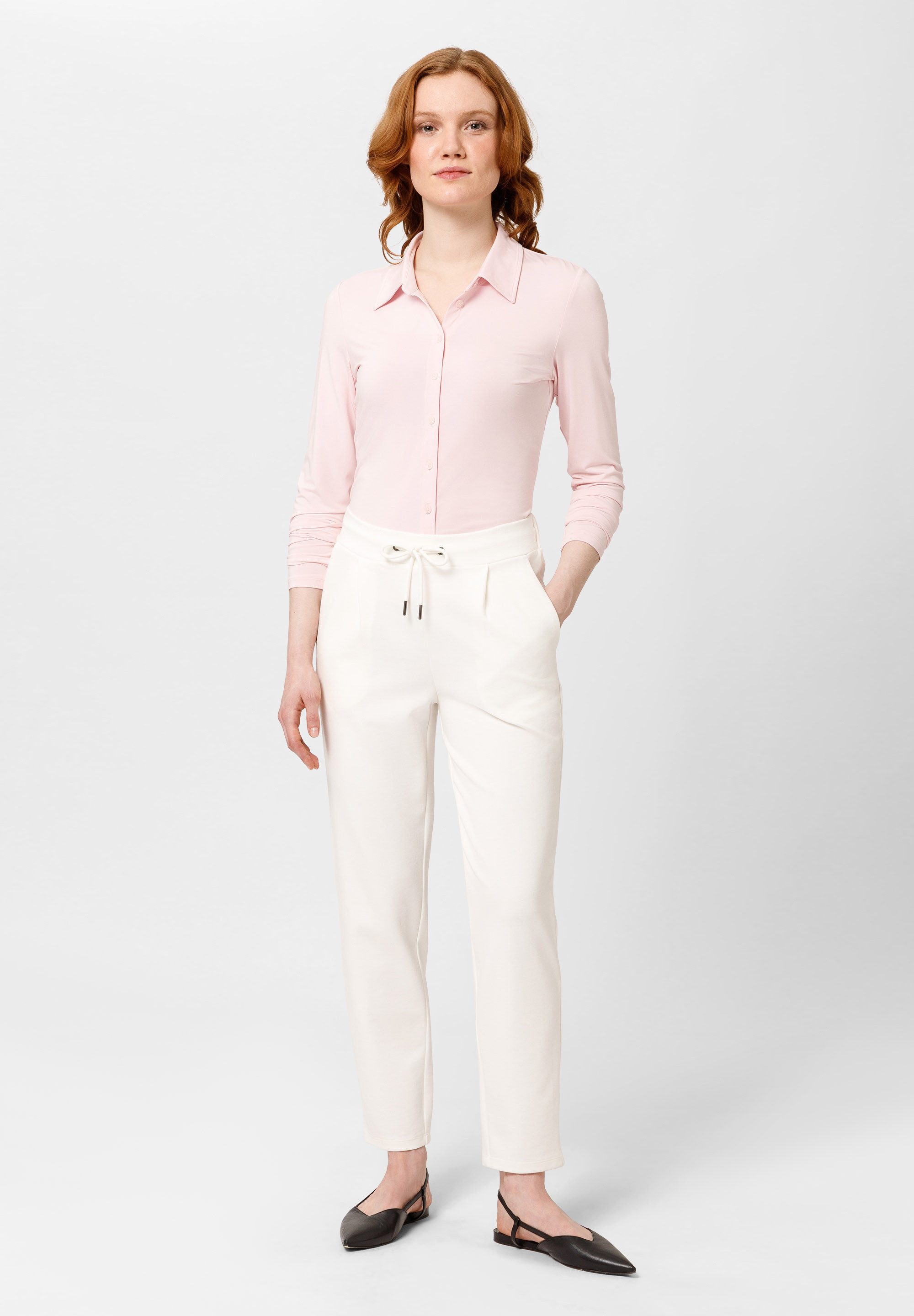 Les Lunes Yoga & Relax Shirt SUNNY Blouse Slim Fit Blouse, Schmal, Hemdkragen, Slim Fit, elante Damenbluse, Shirt
