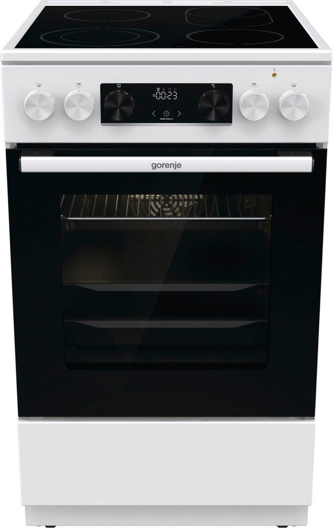 GORENJE Elektro-Standherd GECS5C70WA, mit 1-fach-Teleskopauszug, Aqua Clean, Knusprig genießen – ganz ohne Extra-Kalorien - dank AirFry-Funktion