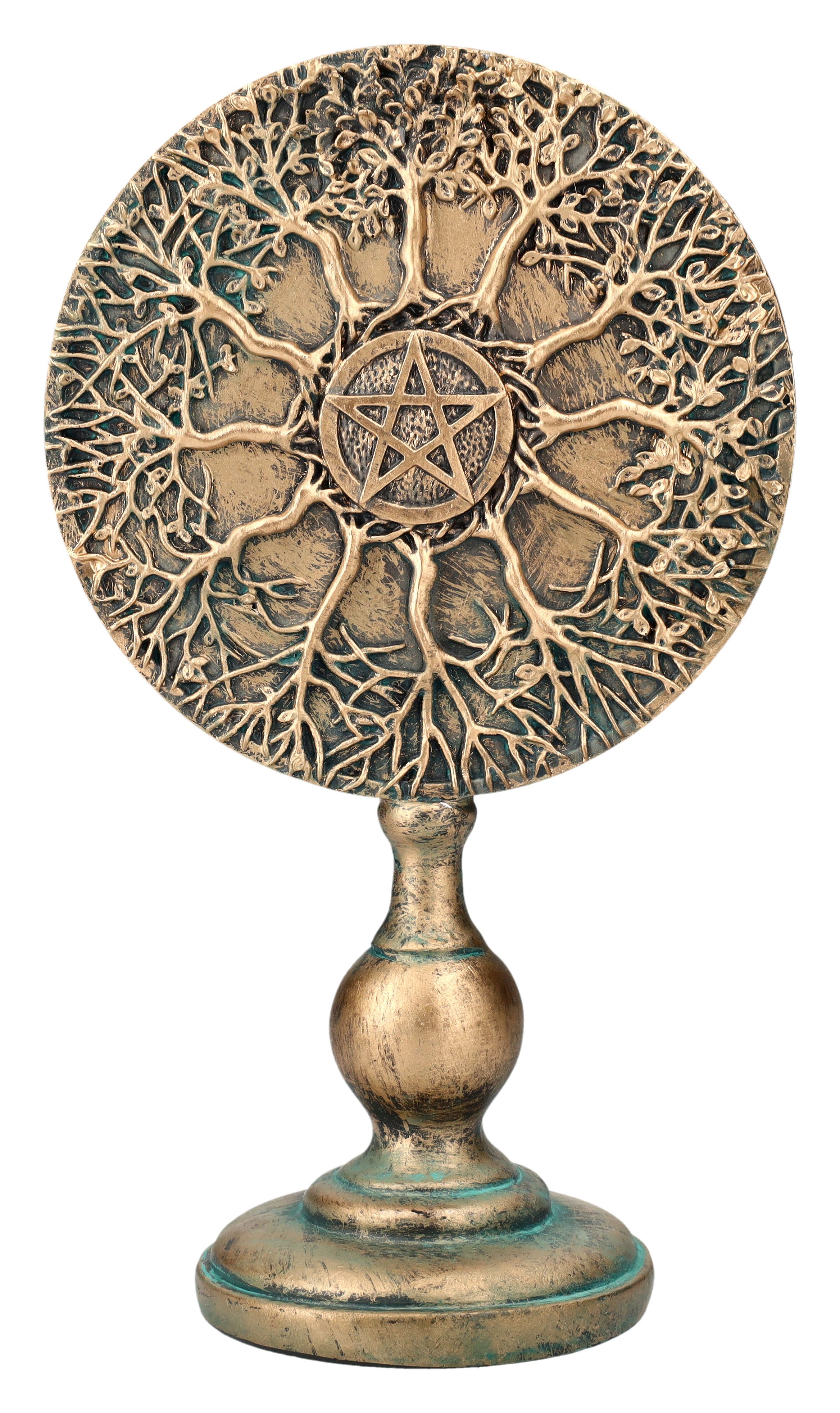 Dekoobjekt Altar Skulptur - Rad des Lebens Pentagramm - Spirituelle Dekoration