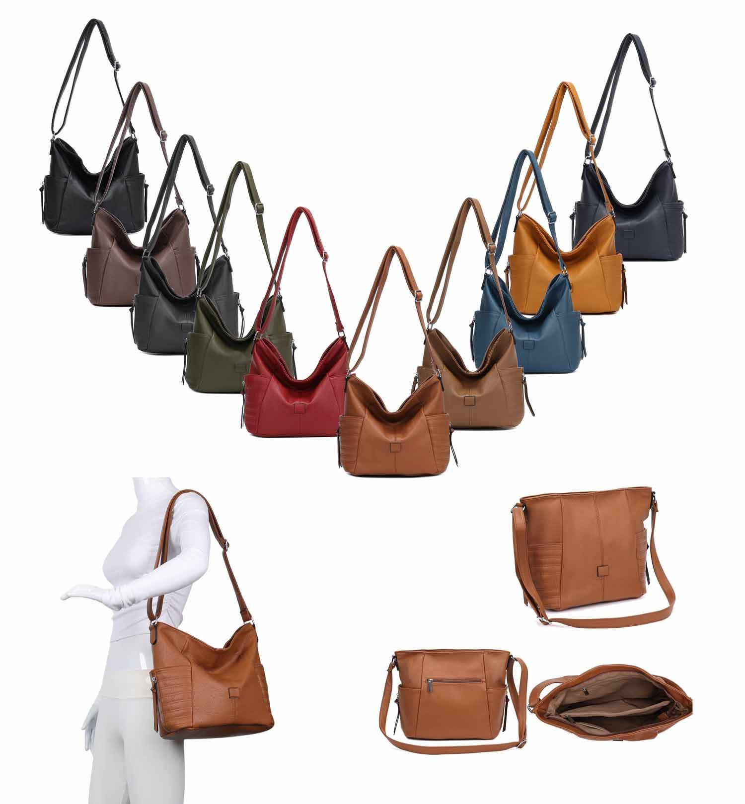 ITALYSHOP24 Schultertasche Damen Tasche Shopper CrossOver, als Handtasche, günstig online kaufen