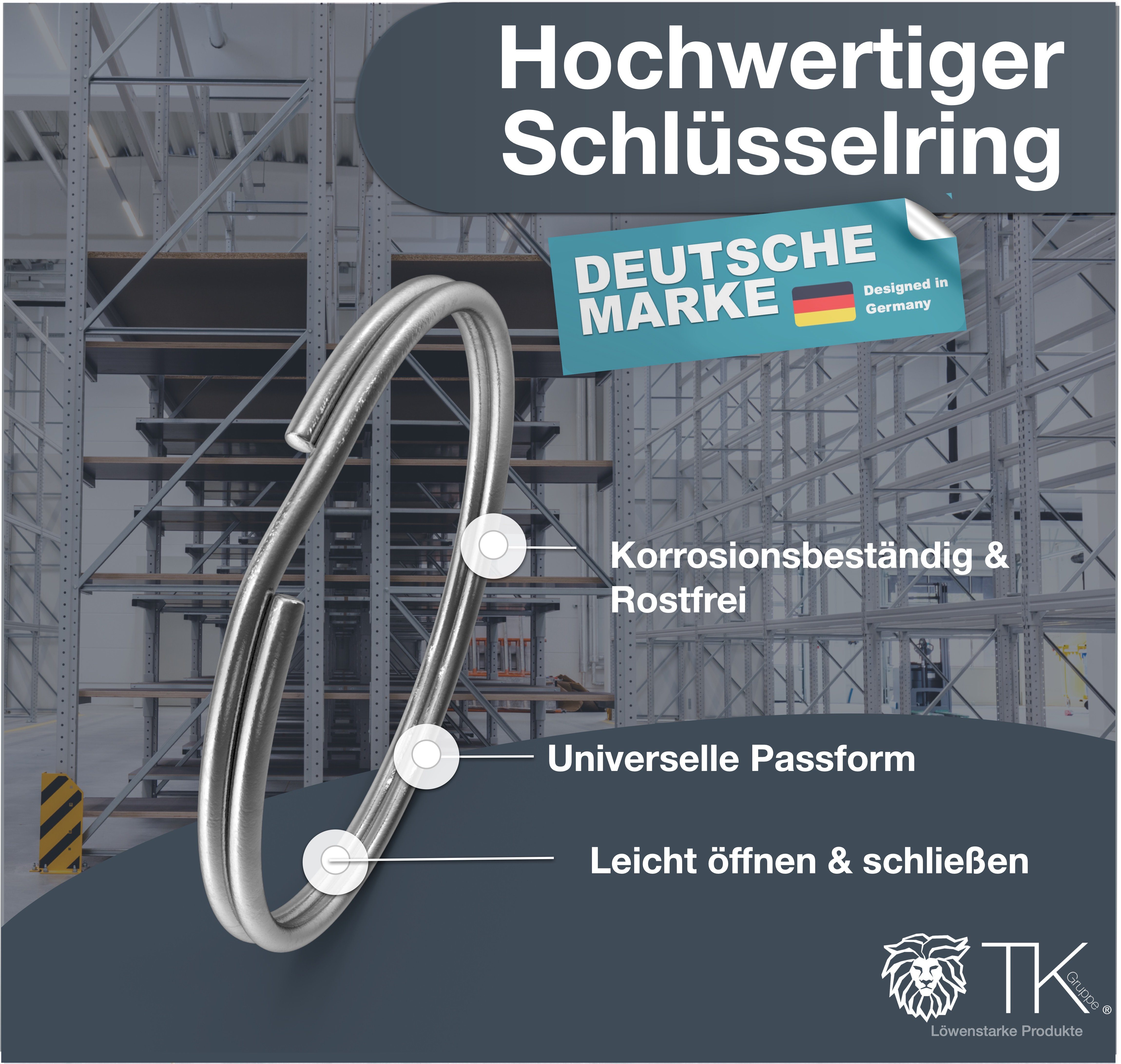 Schlüsselanhänger Metallring Set Schlüsselanhänger für 200x 25 mm Schlüsselring (200-tlg) - TK - Gruppe Ø
