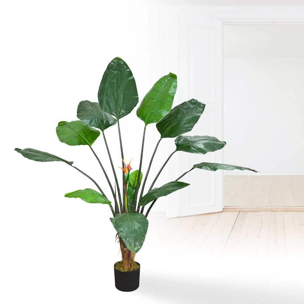 Kunstpflanze Strelitzie Paradiesvogelblume Kunstpflanze Künstliche Decovego Decovego, Pflanze 145cm