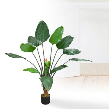 Kunstbaum Strelitzie Paradiesvogelblume Kunstpflanze Künstliche Pflanze 145 cm, Decovego