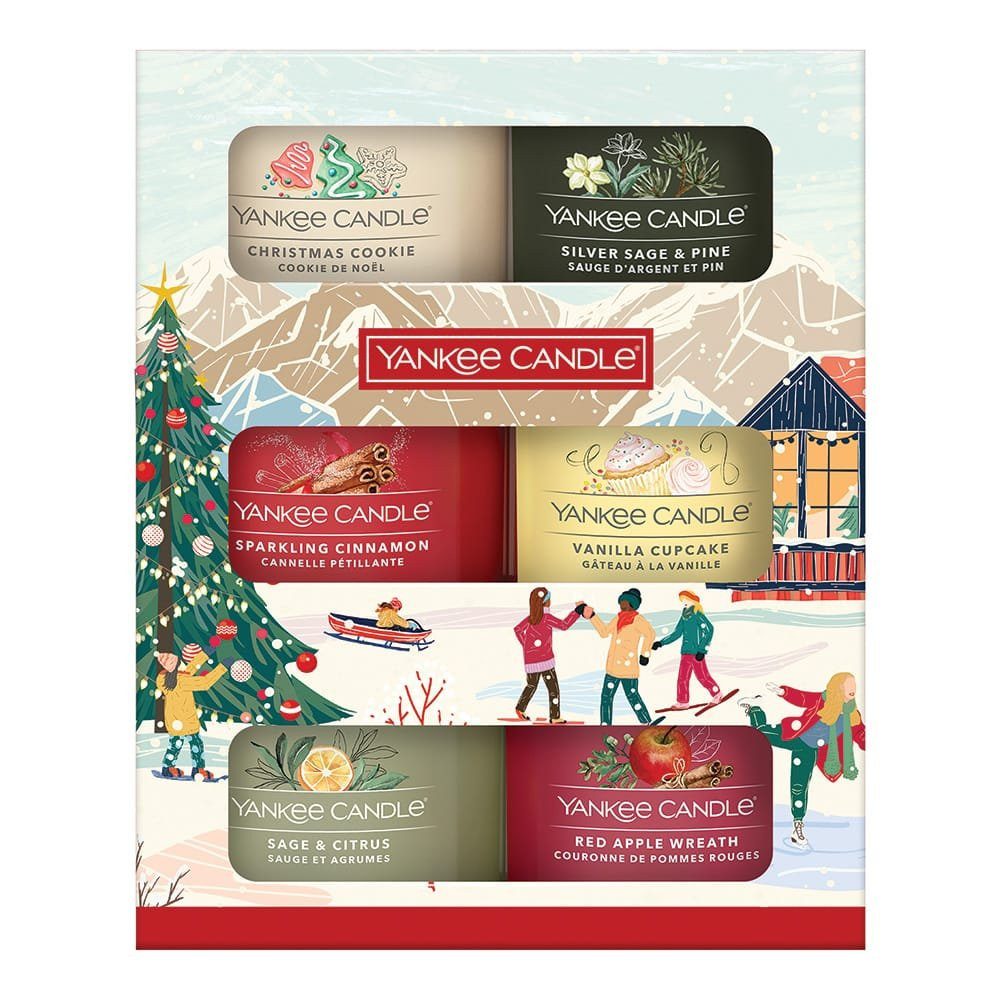 Yankee Candle Duftkerze Yankee Candle Weihnachten 6er Geschenkset Christmas Flamin