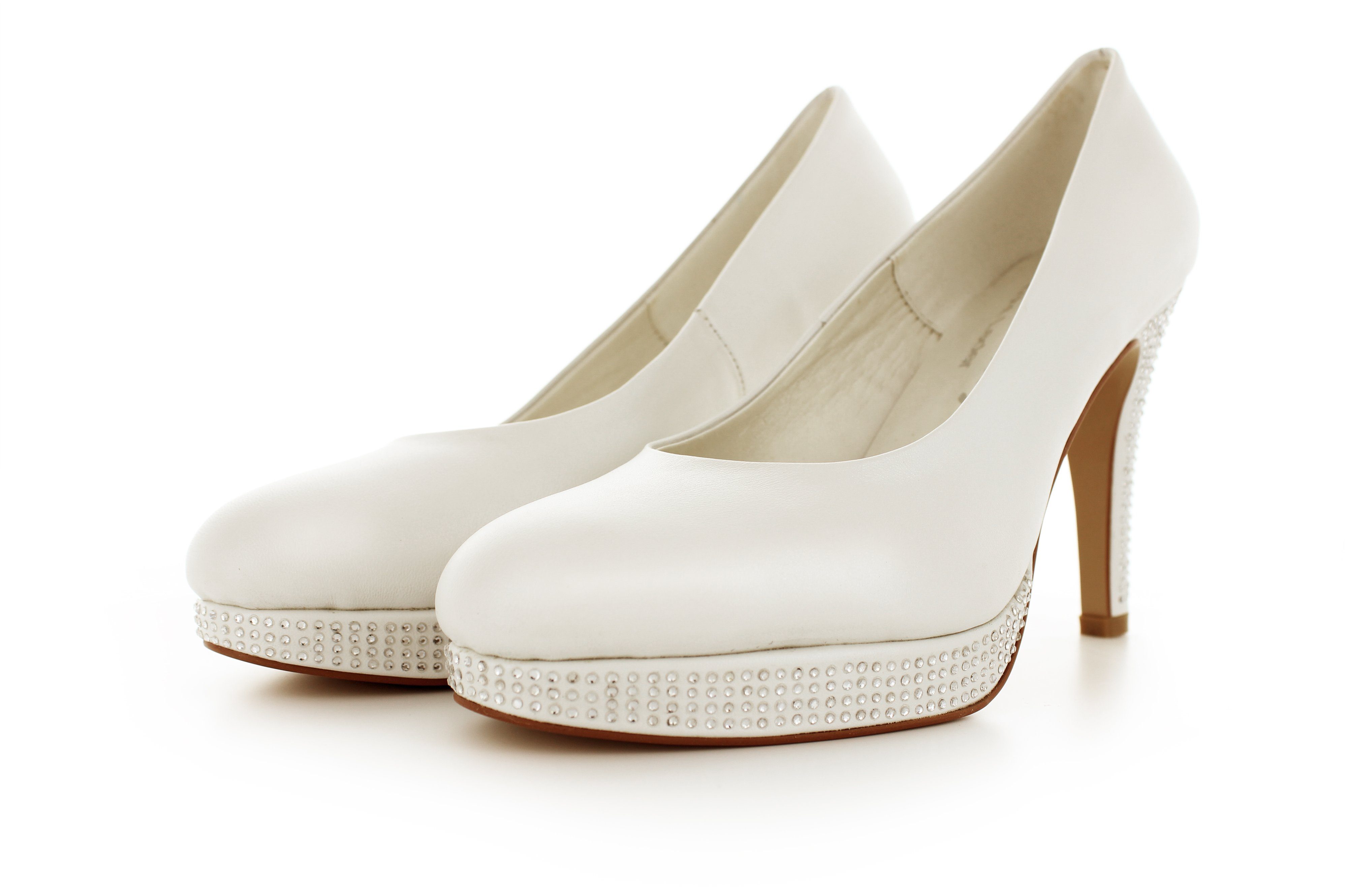 White Lady 279 offwhite Leder Plateau Brautschuhe High-Heel-Pumps günstig online kaufen