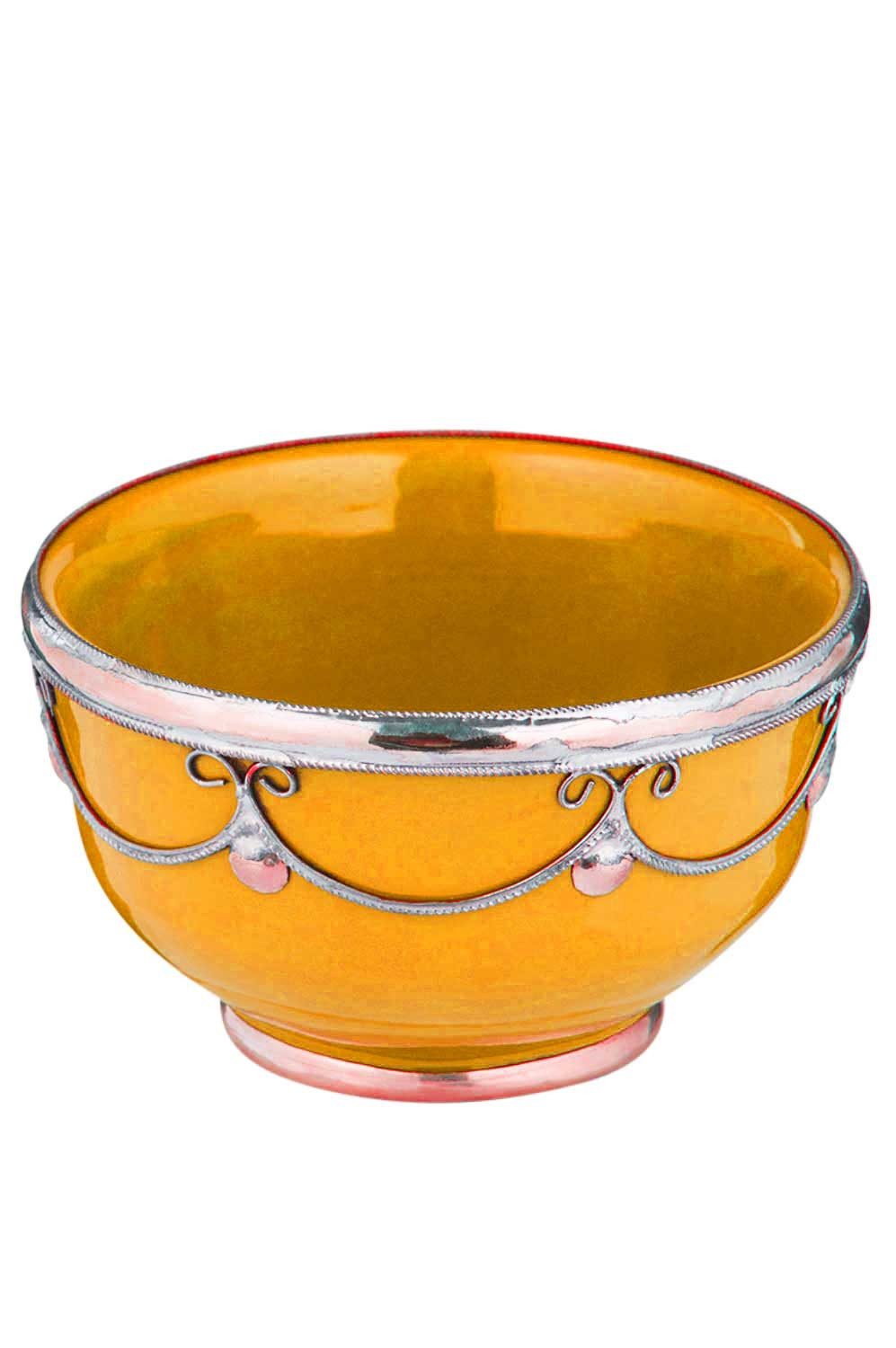 Marrakesch Orient & Mediterran Interior Dipschale Orientalische Fingerfood-Schale Miranda edel aus Keramik in Gelb 11 cm, Keramik, (1-tlg), Handarbeit