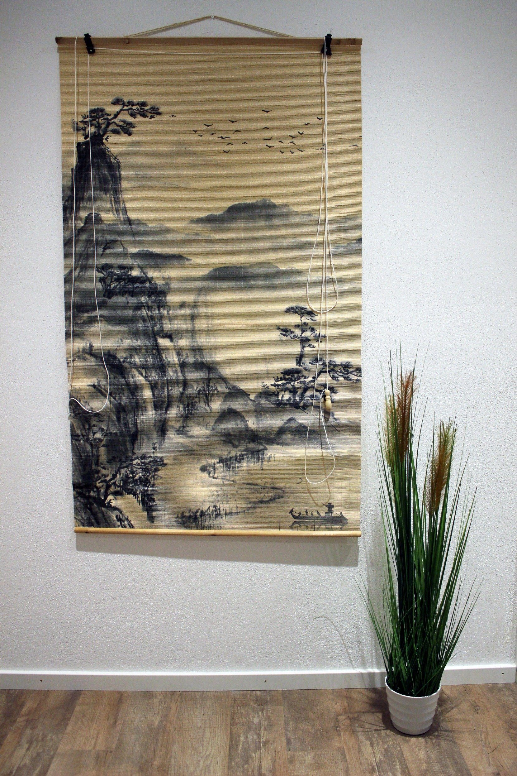 Cosy Home Ideas Wanddekoobjekt Jalousie als cm (1 auch nutzbar Wanddekoration Bambus Stück, 150 Wandbehang Jalousie), 1x Landschaft Jalousie Wanddeko