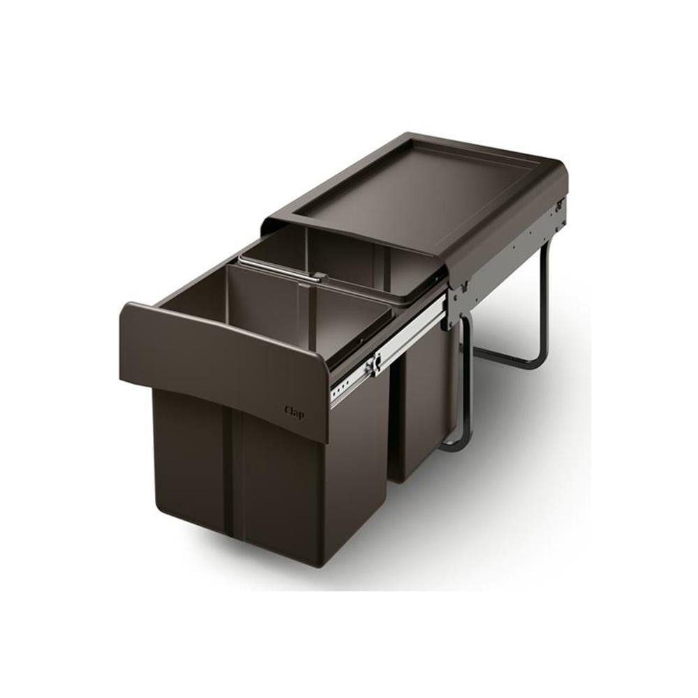 Naber Mülleimer Clap 2/450-2, Abfallsammler, anthrazit, zum Einbau in Unterschrank mit