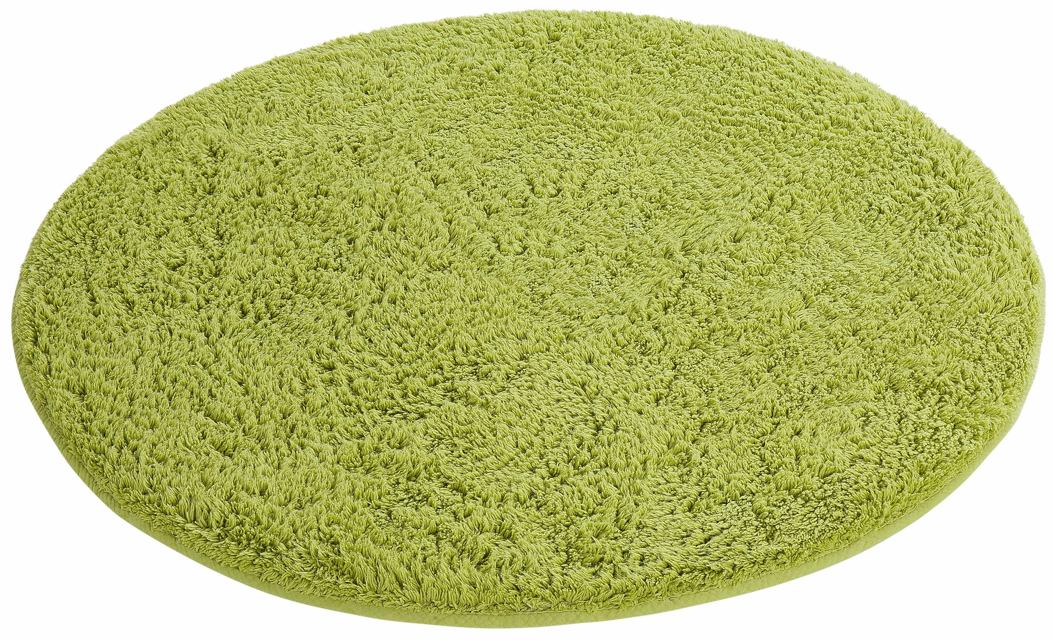 Badematte Maren Home affaire, Höhe 15 mm, rutschhemmend beschichtet, fußbodenheizungsgeeignet, Baumwolle (Bio-Baumwolle), rund, Bio-Baumwolle, Badteppich, Badematten auch als 3 teiliges Set grün