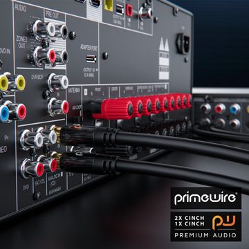 Primewire Audio-Kabel, Cinch, RCA (750 cm), Y-Cinch HiFi Audio-Kabel mehrfach geschirmt - 7,5m
